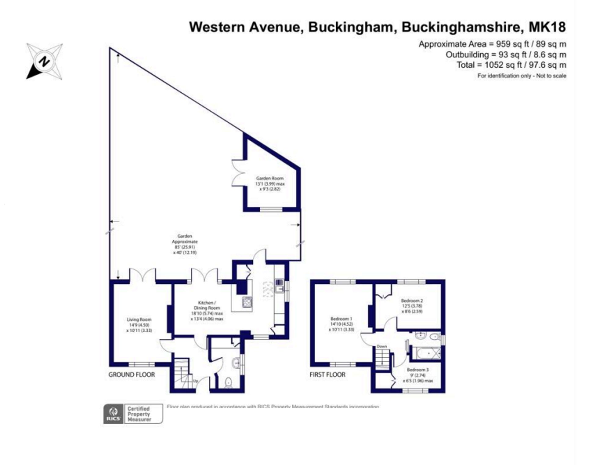 3 bed semi-detached house for sale in Western Avenue, Buckingham, MK18 - Property floorplan