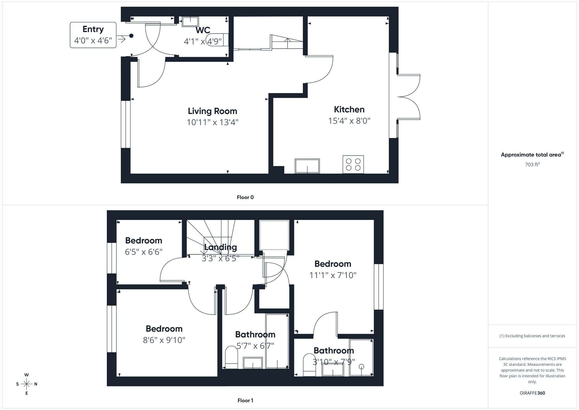 3 bed terraced house for sale in Foxhills Way, Brackley, NN13 - Property floorplan