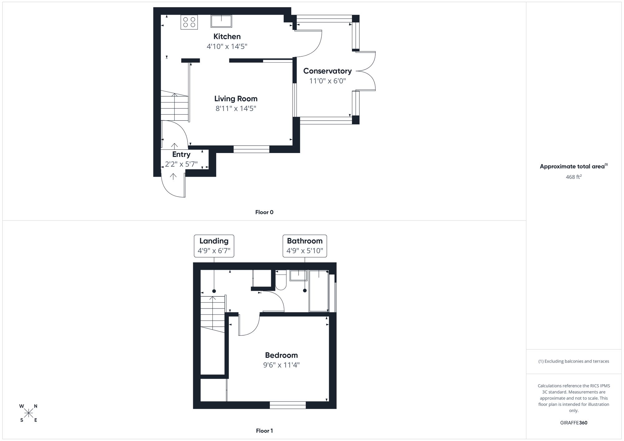 1 bed semi-detached house for sale in Meadow Gardens, Buckingham, MK18 - Property floorplan