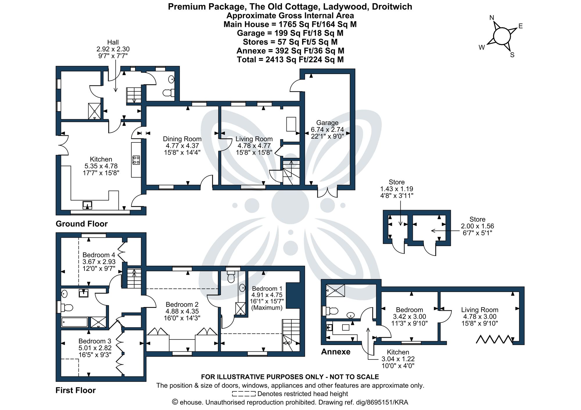 4 bed detached house for sale in Ladywood, Droitwich, WR9 - Property floorplan