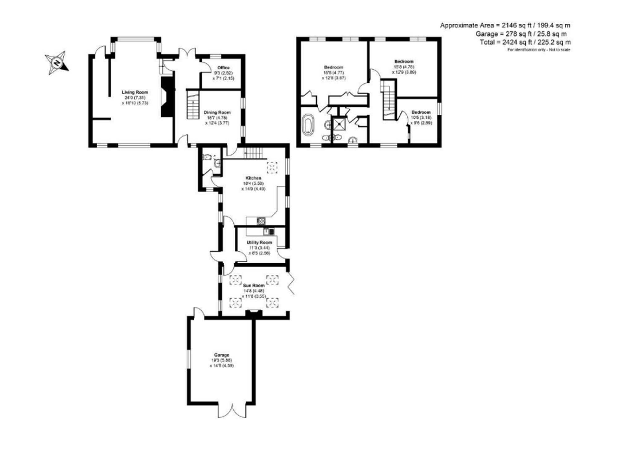 3 bed semi-detached house for sale in Pirton, Worcester, WR8 - Property floorplan
