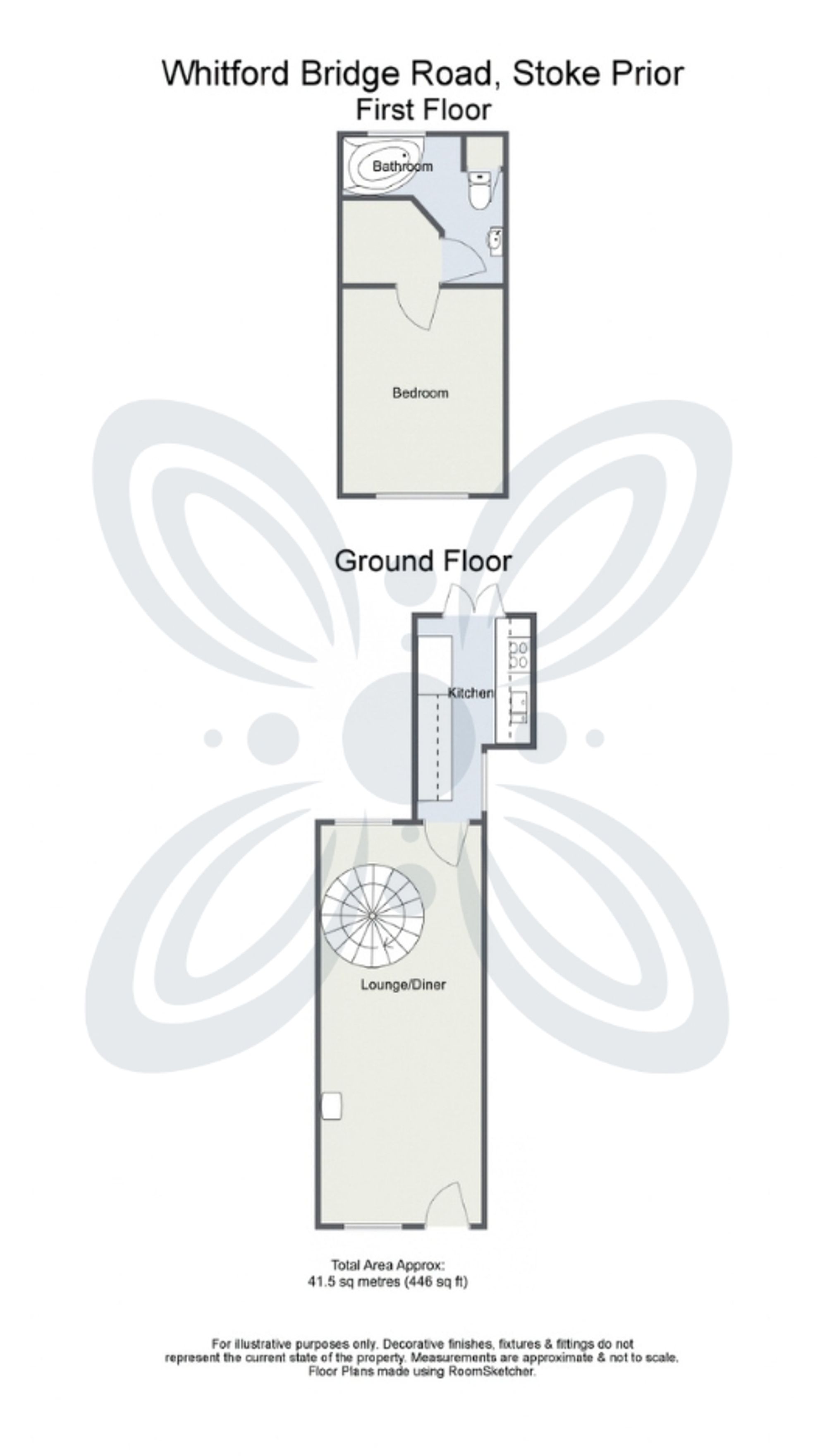 1 bed terraced house for sale in Whitford Bridge Road, Stoke Prior, B60 - Property floorplan