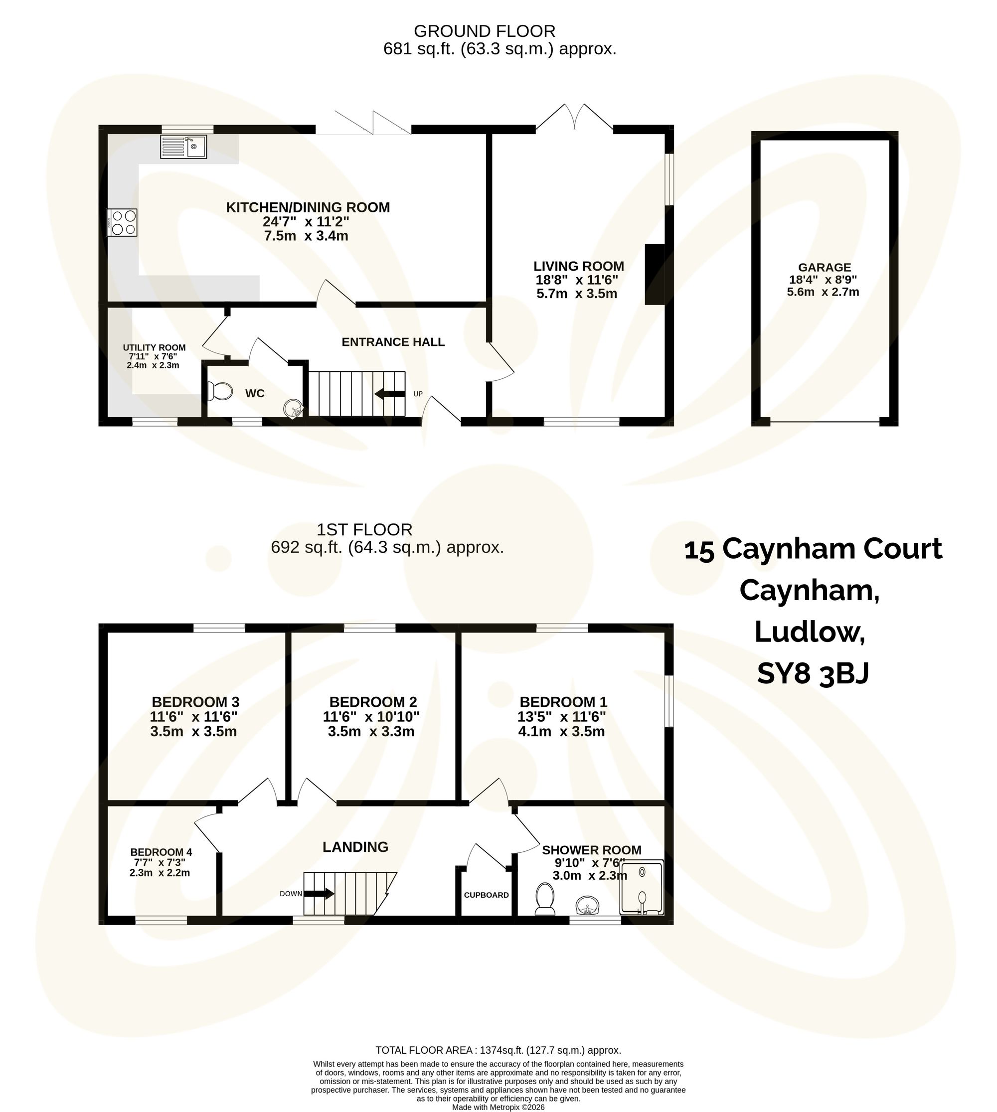 4 bed semi-detached house for sale in Caynham, Ludlow, SY8 - Property floorplan