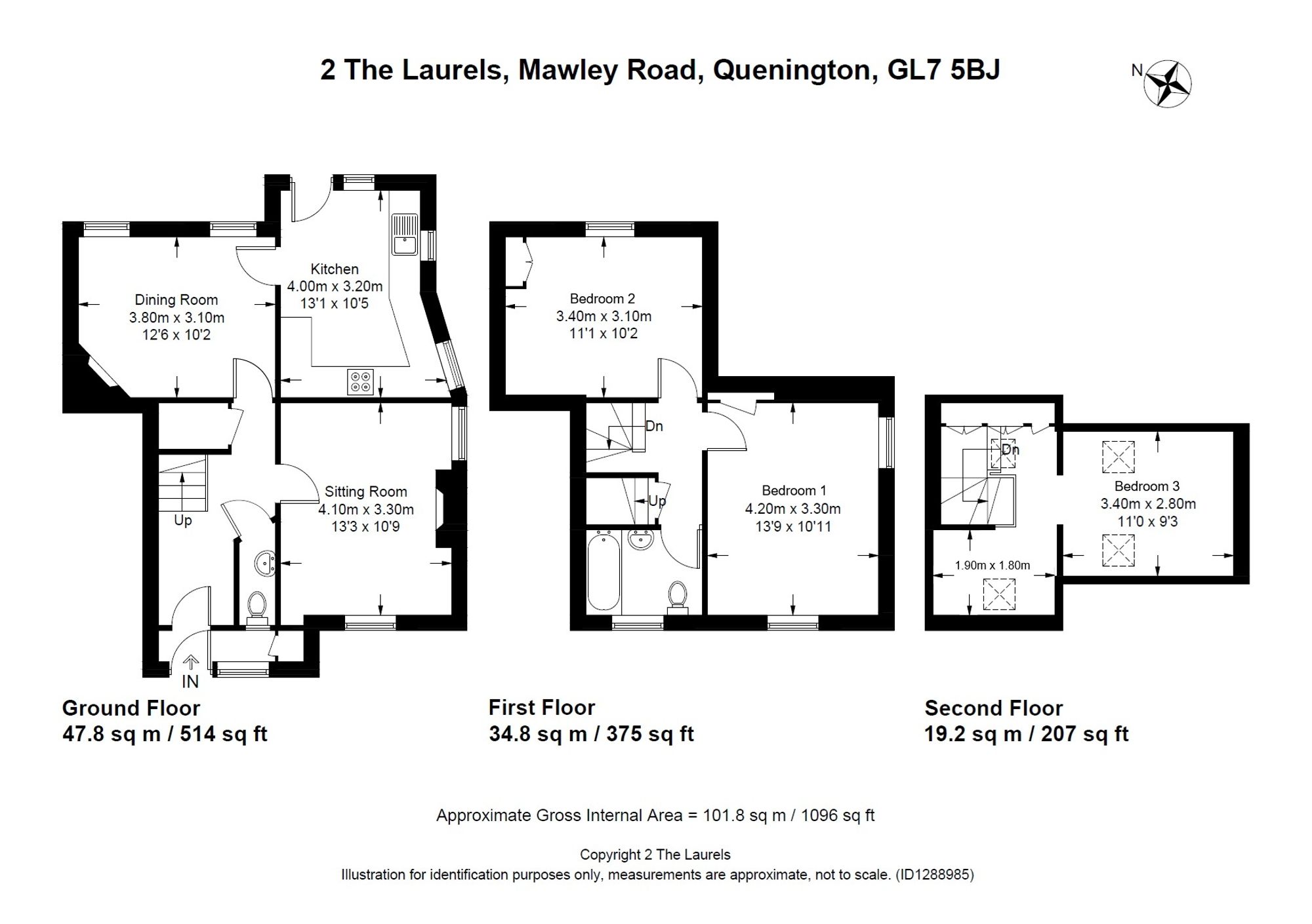 3 bed semi-detached cottage for sale in Mawley Road, Quenington, GL7 - Property floorplan