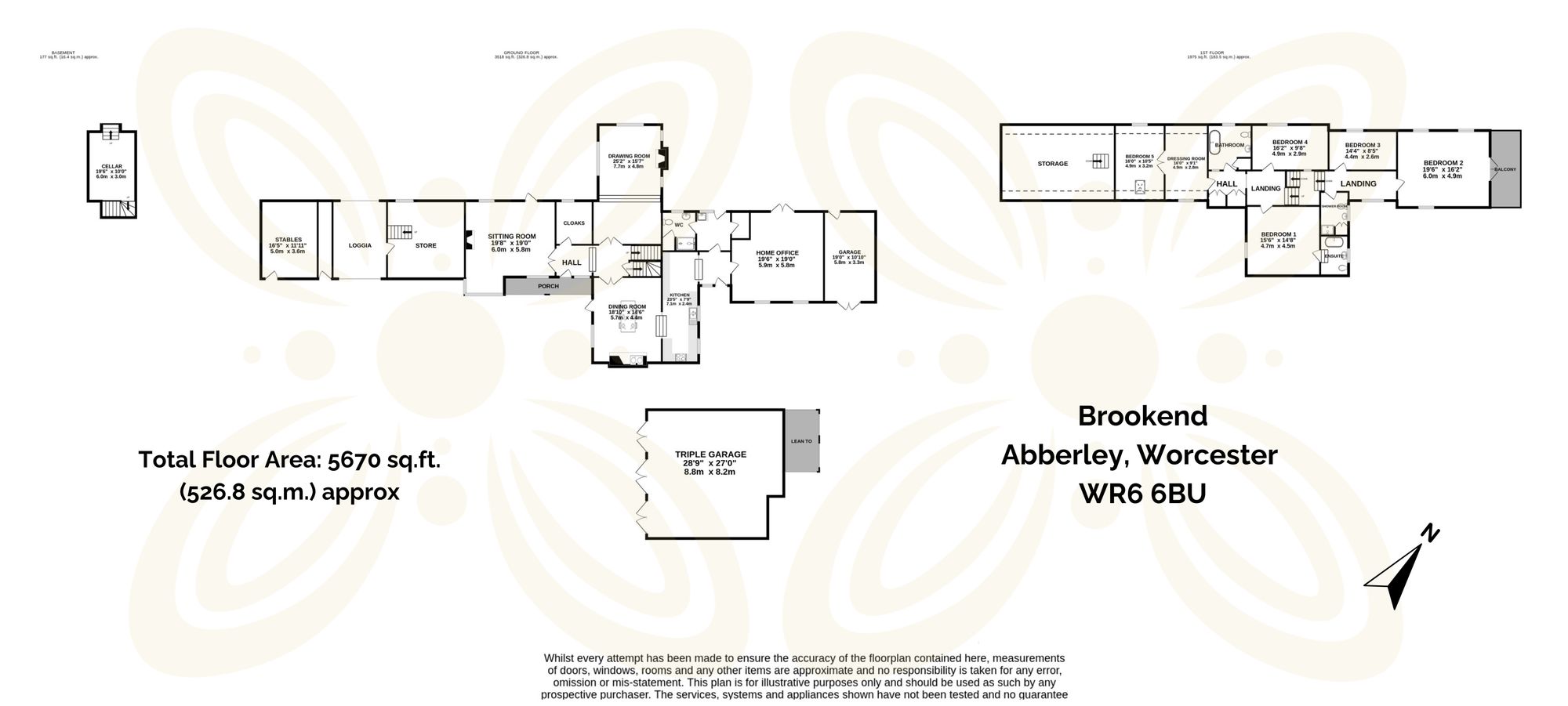 5 bed detached house for sale in Abberley, Worcester, WR6 - Property floorplan