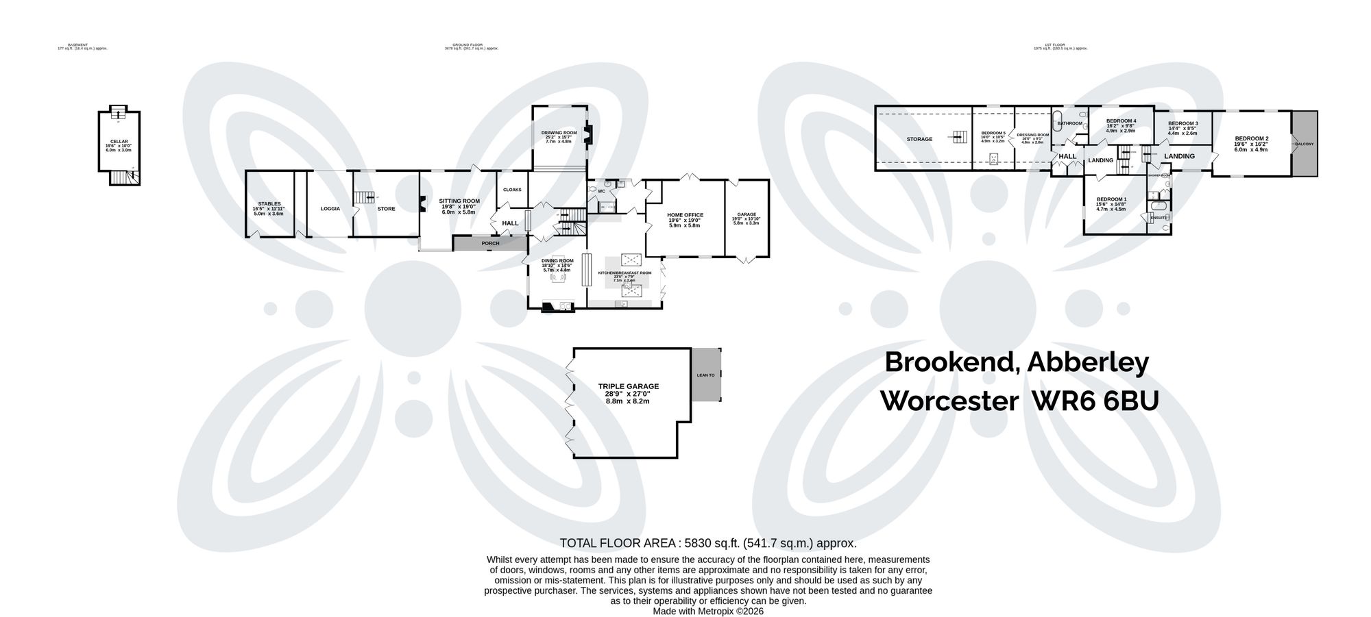 5 bed detached house for sale in Abberley, Worcester, WR6 - Property floorplan
