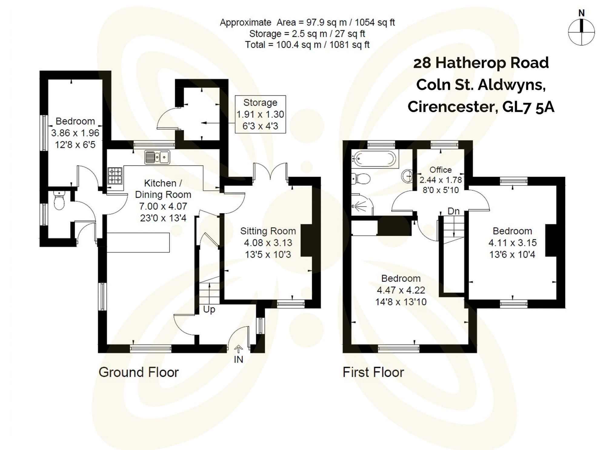 3 bed semi-detached cottage for sale in Hatherop Road, Coln St. Aldwyns, GL7 - Property floorplan