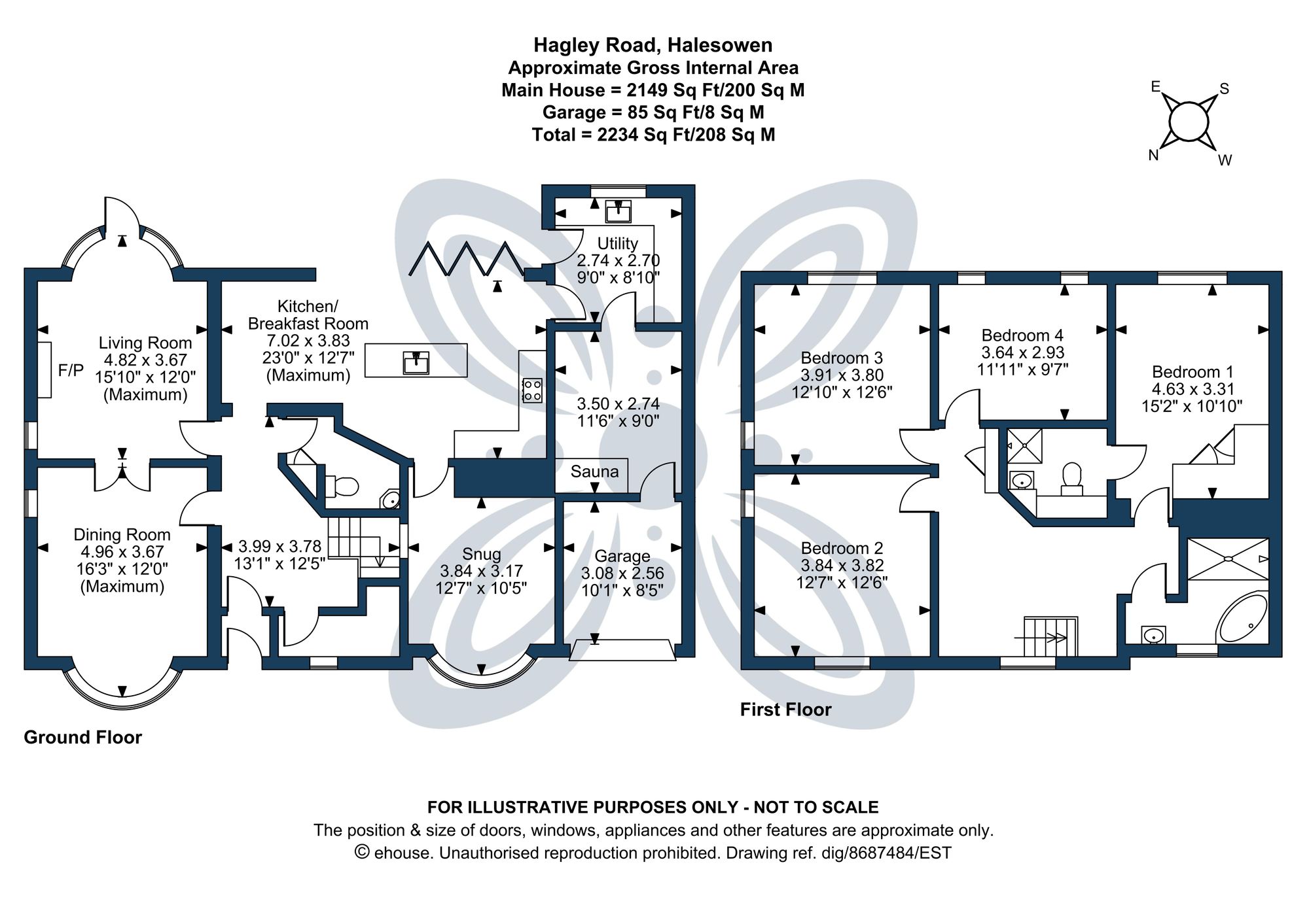 4 bed detached house for sale in Hagley Road, Halesowen, B63 - Property floorplan