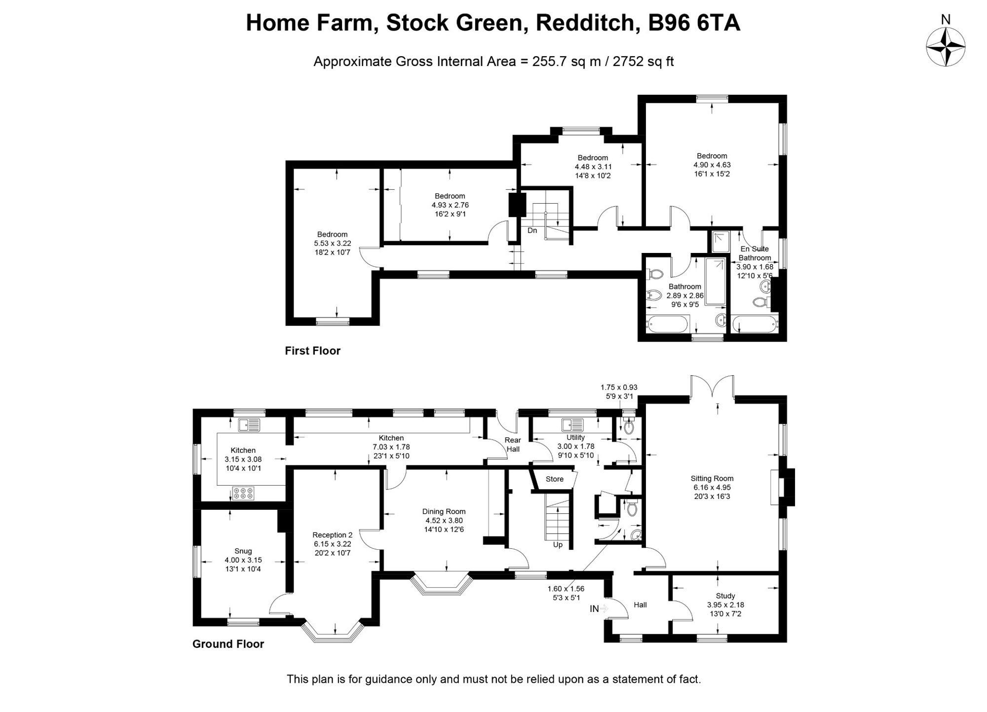 4 bed detached house for sale in Stock Green, Redditch, B96 - Property floorplan