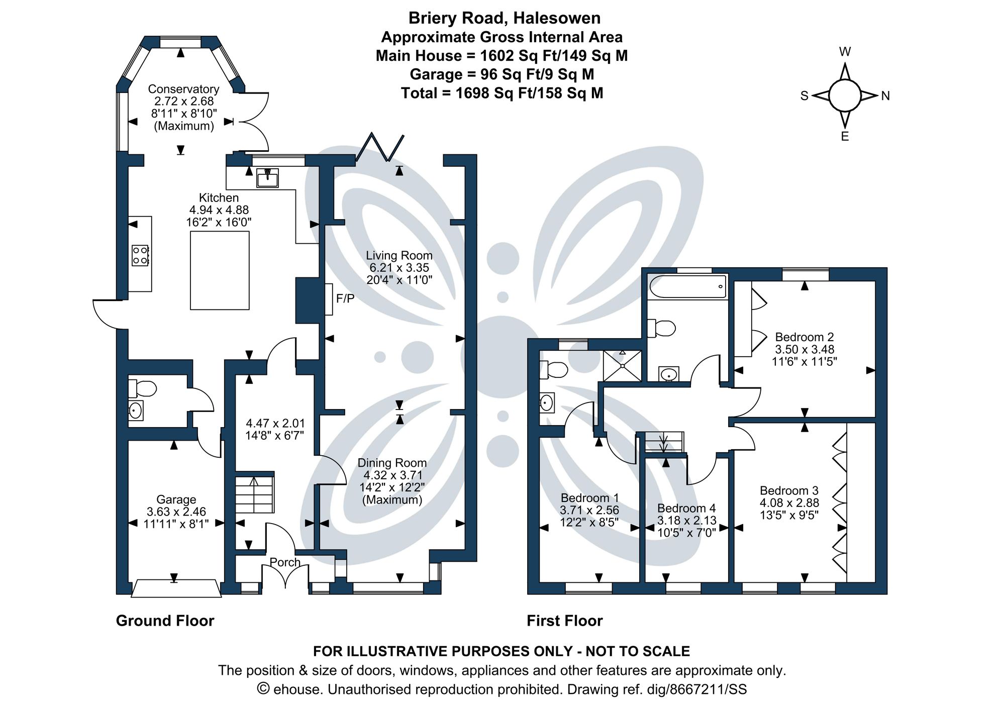 4 bed detached house for sale in Briery Road, Halesowen, B63 - Property floorplan