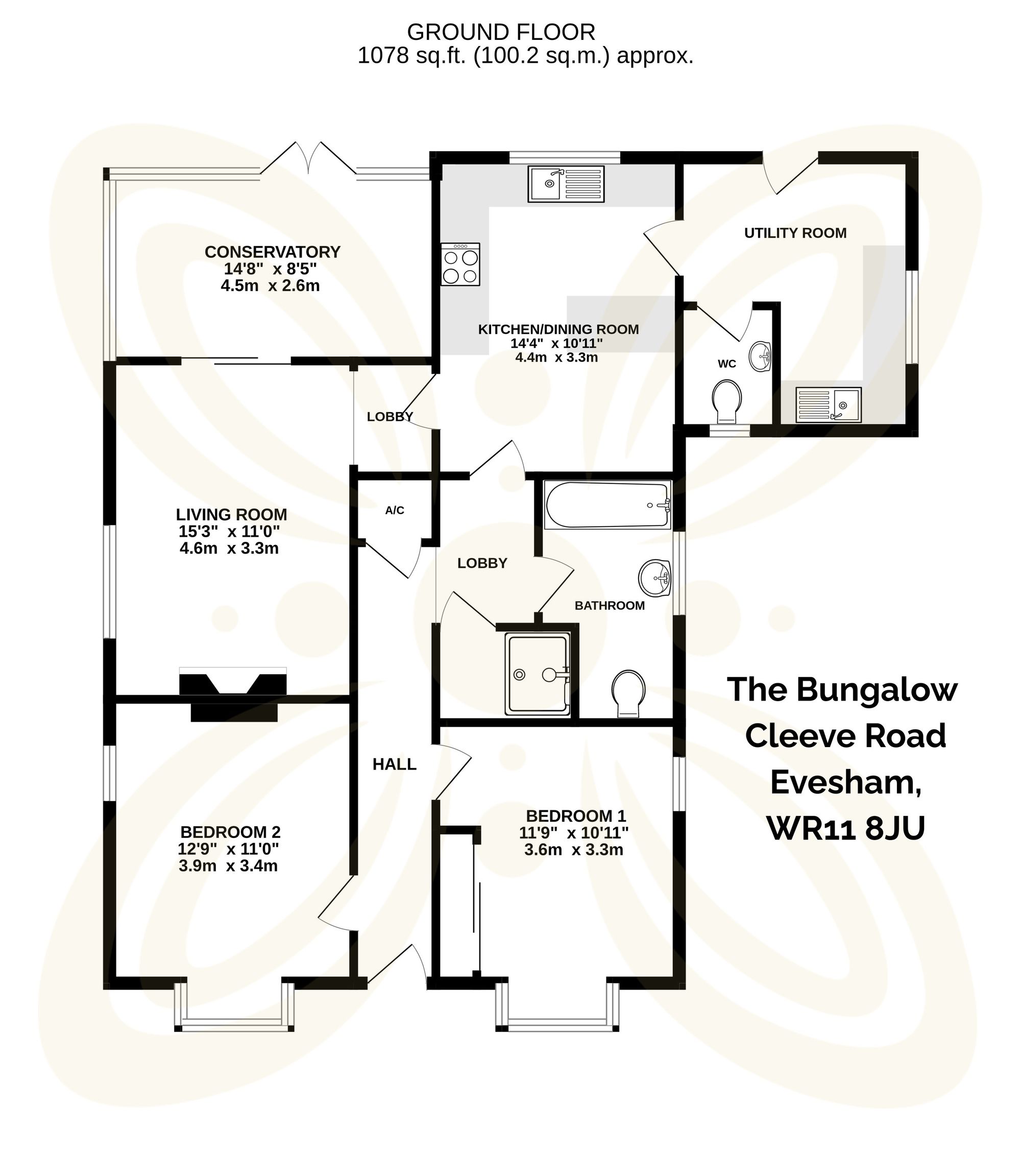 2 bed detached bungalow for sale in Cleeve Road, North Littleton, WR11 - Property floorplan