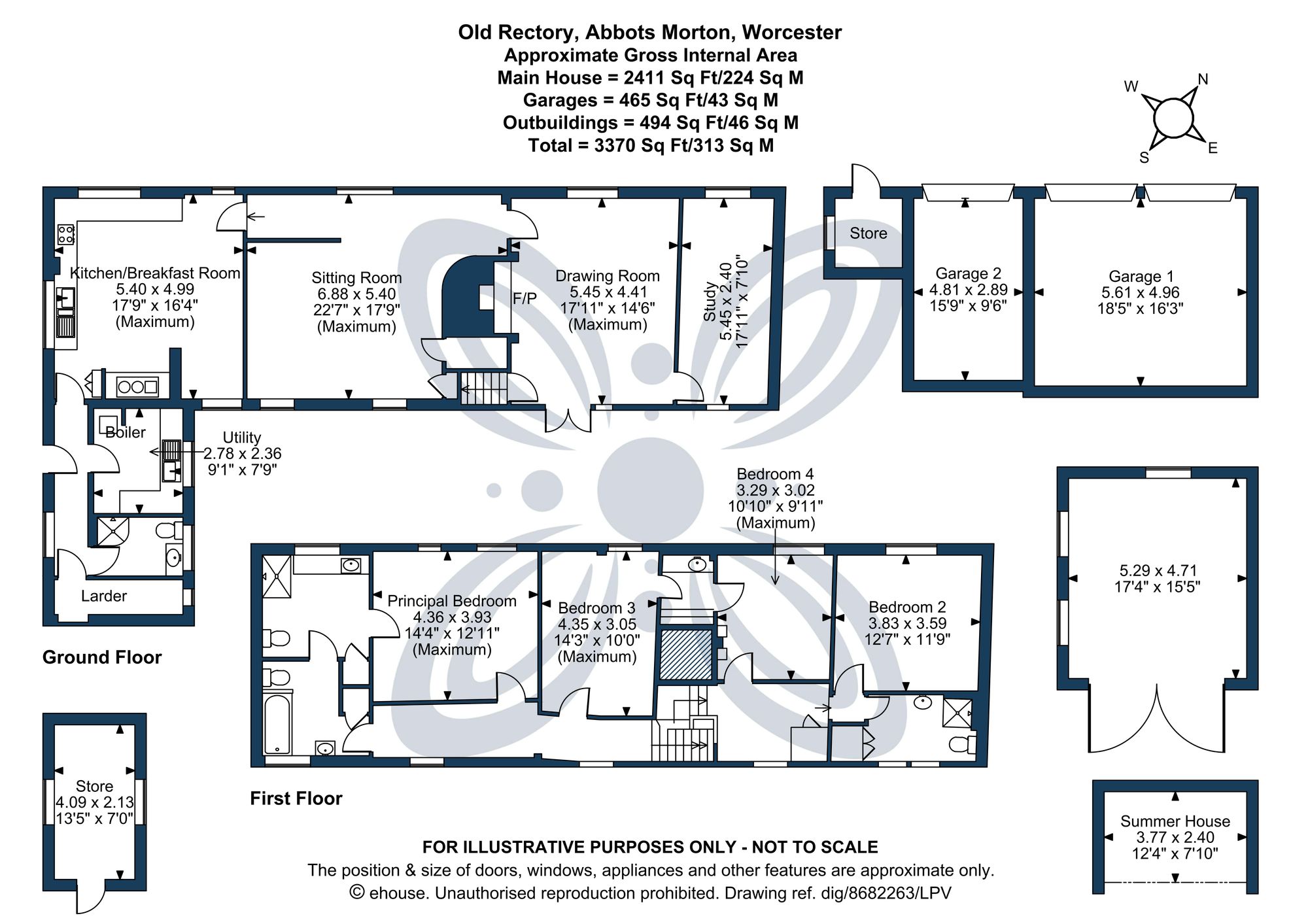 4 bed detached house for sale in Abbots Morton, Worcester, WR7 - Property floorplan