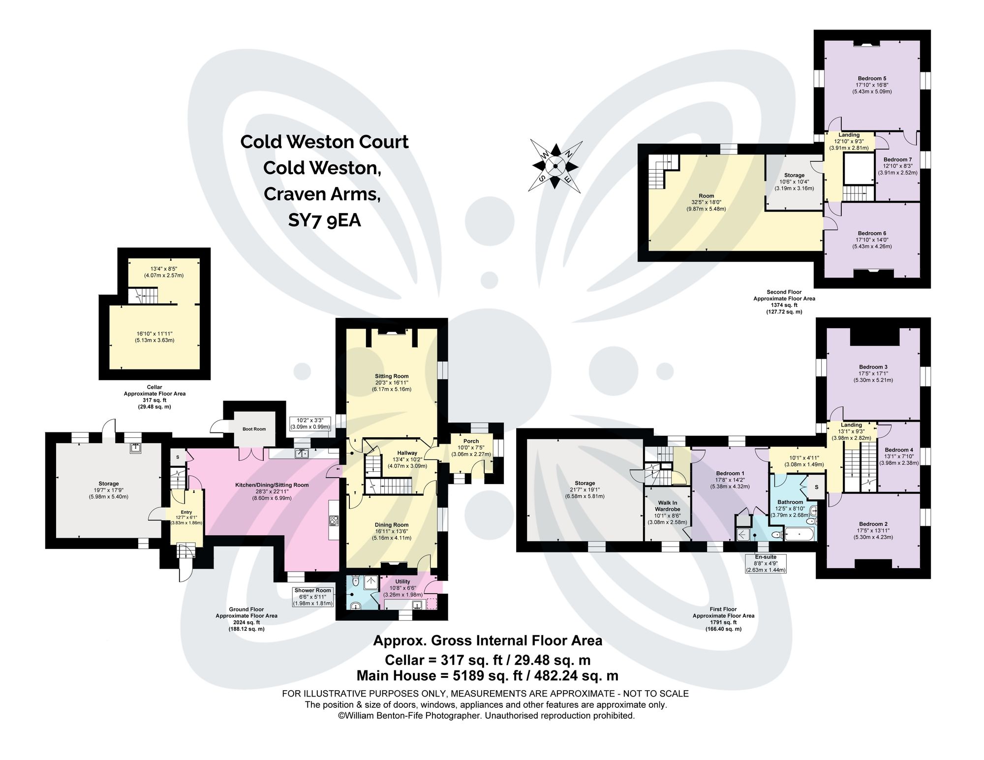 7 bed character property for sale in Cold Weston, Ludlow, SY7 - Property floorplan