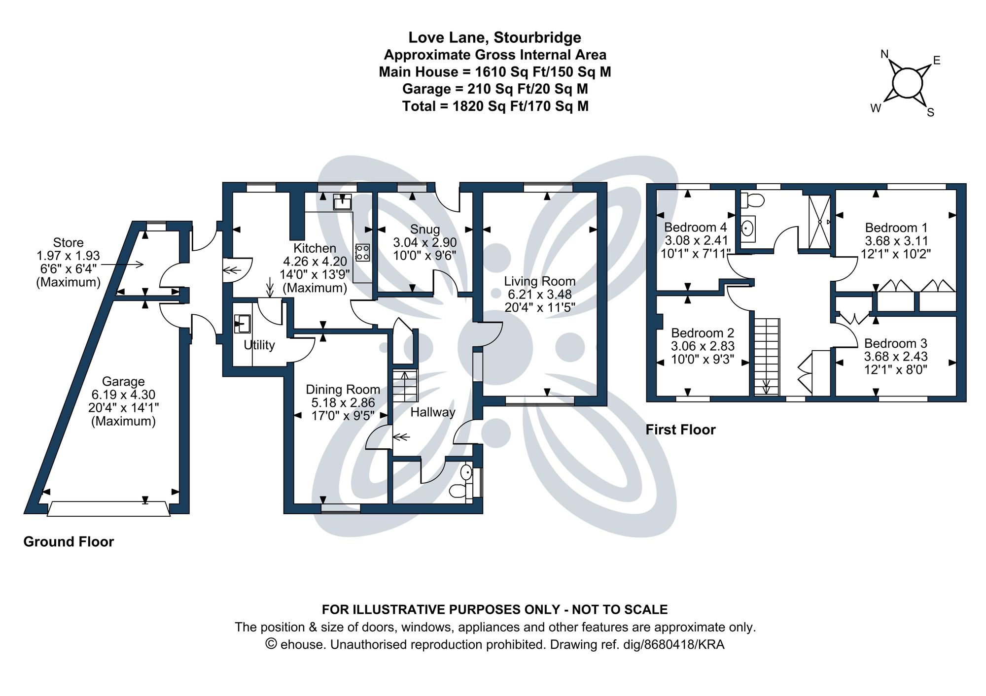 4 bed detached house for sale in Love Lane, Stourbridge, DY8 - Property floorplan