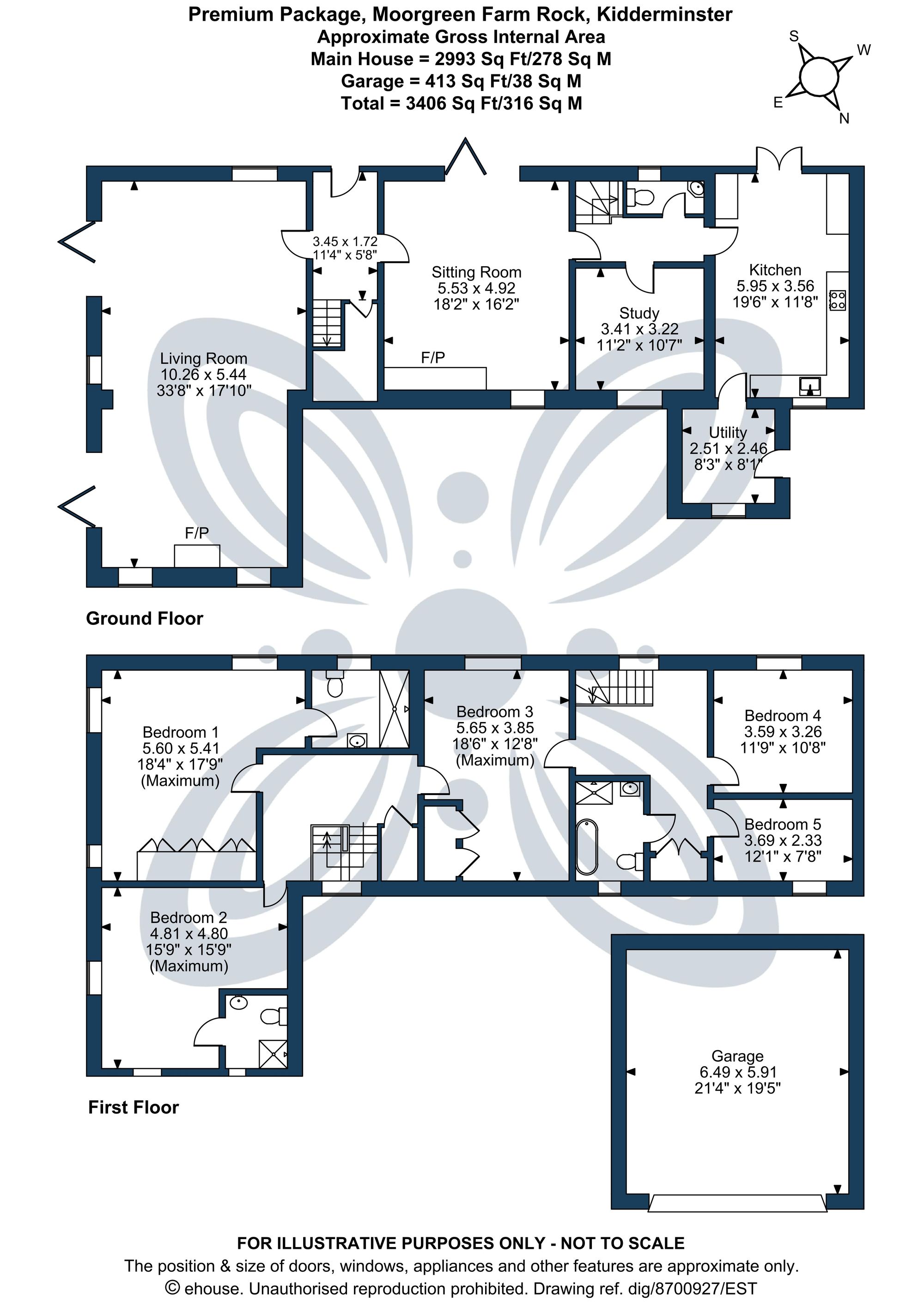 5 bed detached house for sale in Rock, Kidderminster, DY14 - Property floorplan