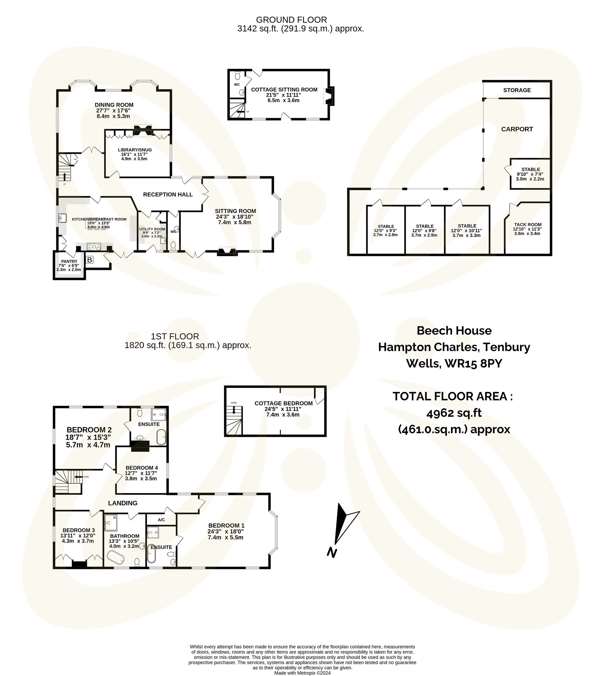 4 bed for sale in Hampton Charles, Tenbury Wells, WR15 - Property floorplan