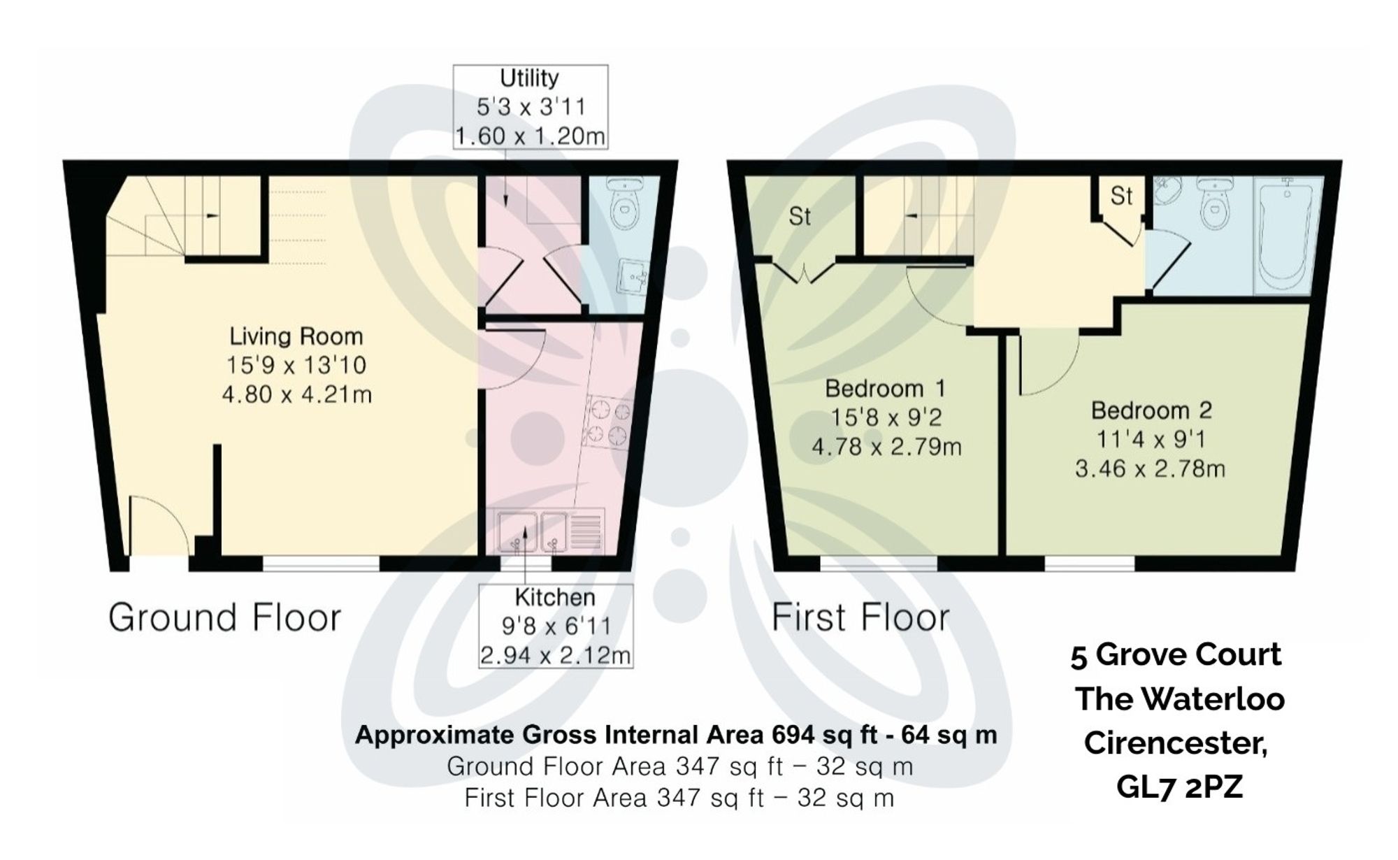 2 bed terraced cottage for sale in The Waterloo, Cirencester, GL7 - Property floorplan