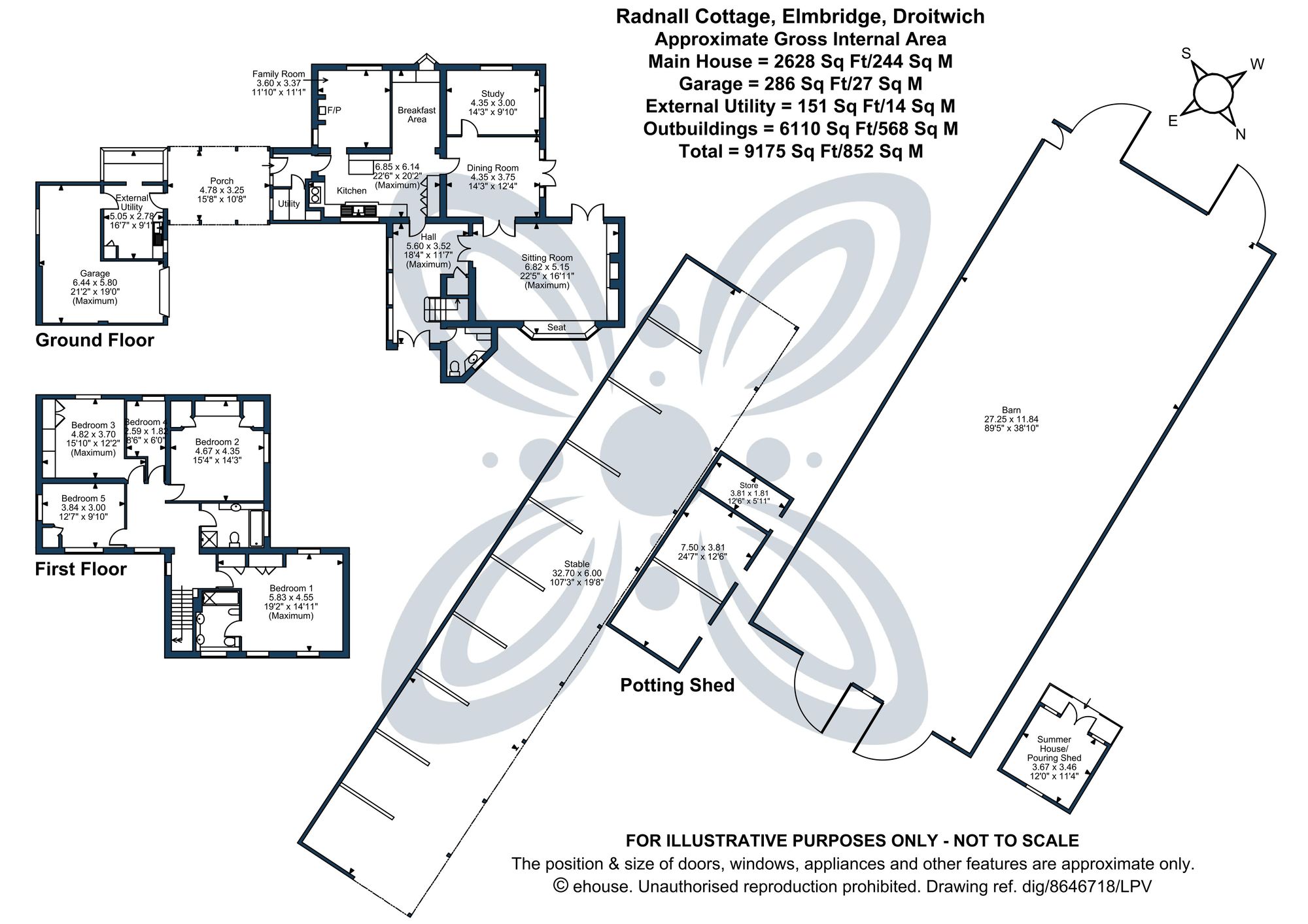 5 bed detached house for sale in Elmbridge, Droitwich, WR9 - Property floorplan
