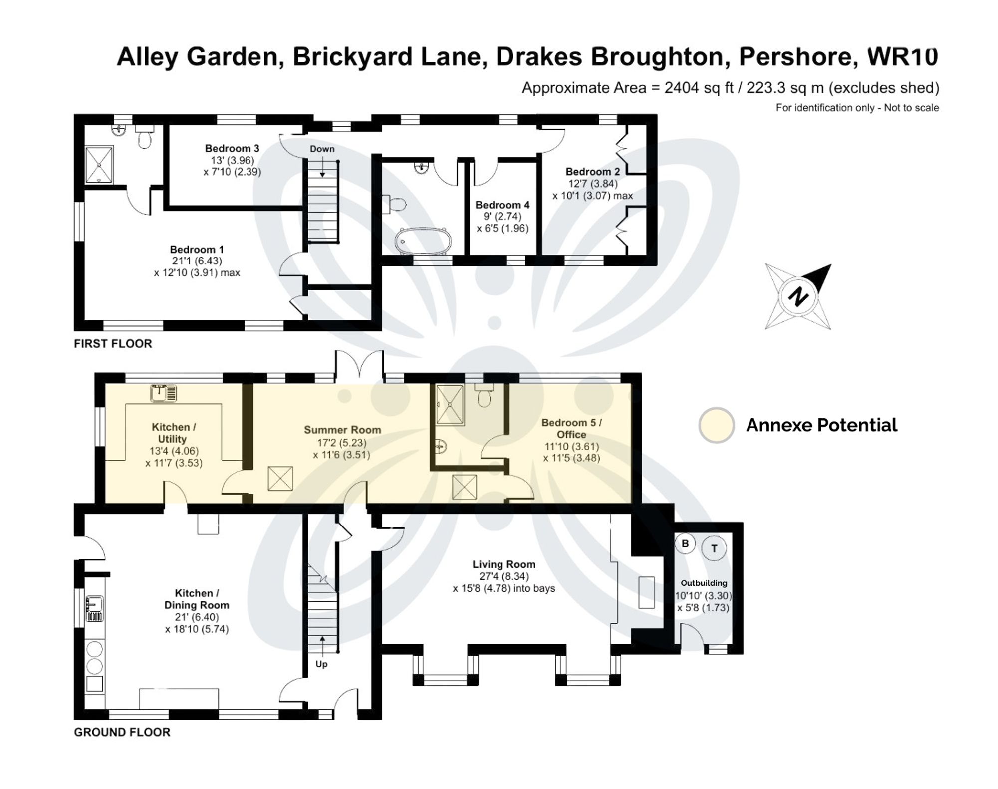 4 bed detached house for sale in Brickyard Lane, Drakes Broughton, WR10 - Property floorplan