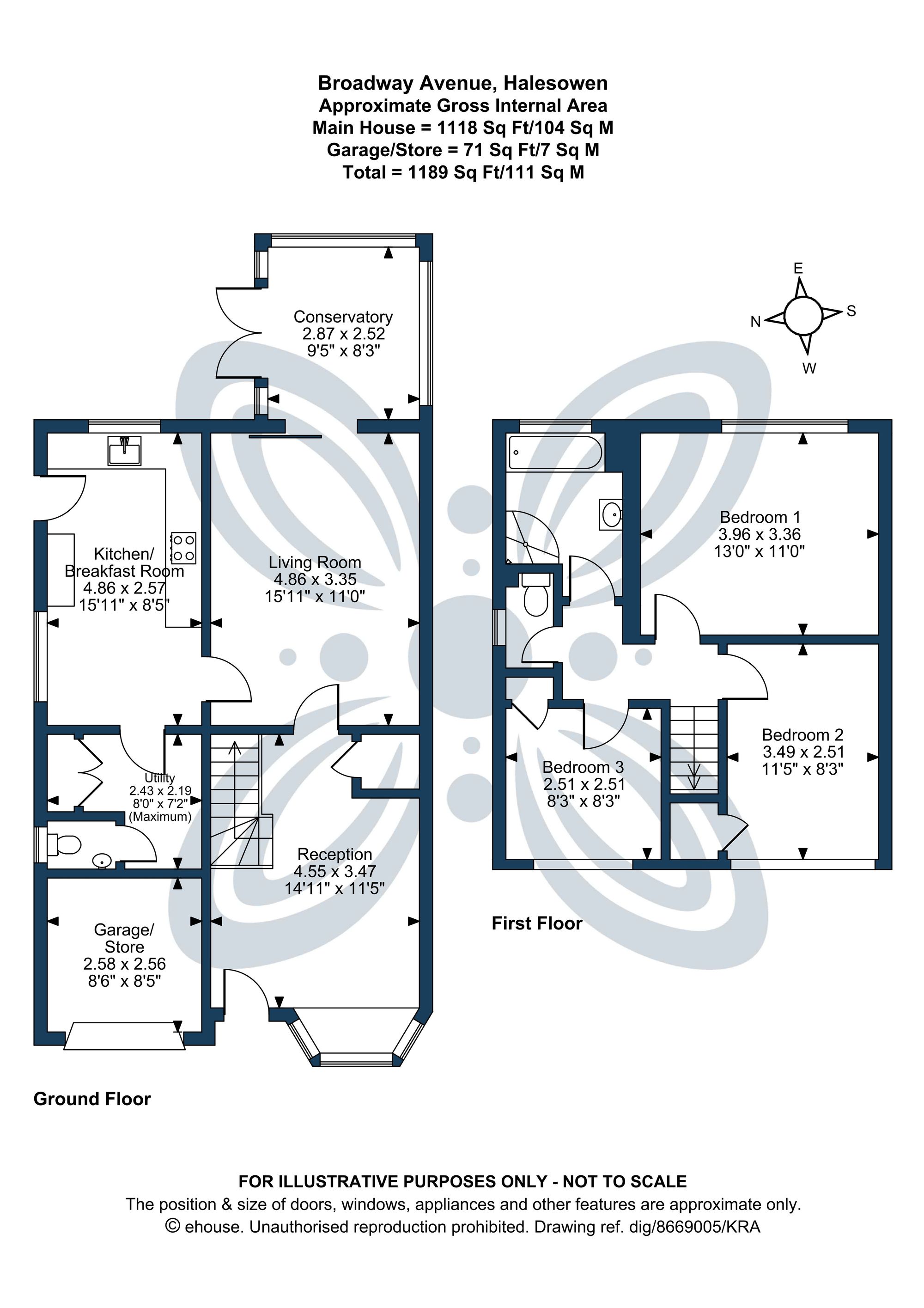 3 bed semi-detached house for sale in Broadway Avenue, Halesowen, B63 - Property floorplan