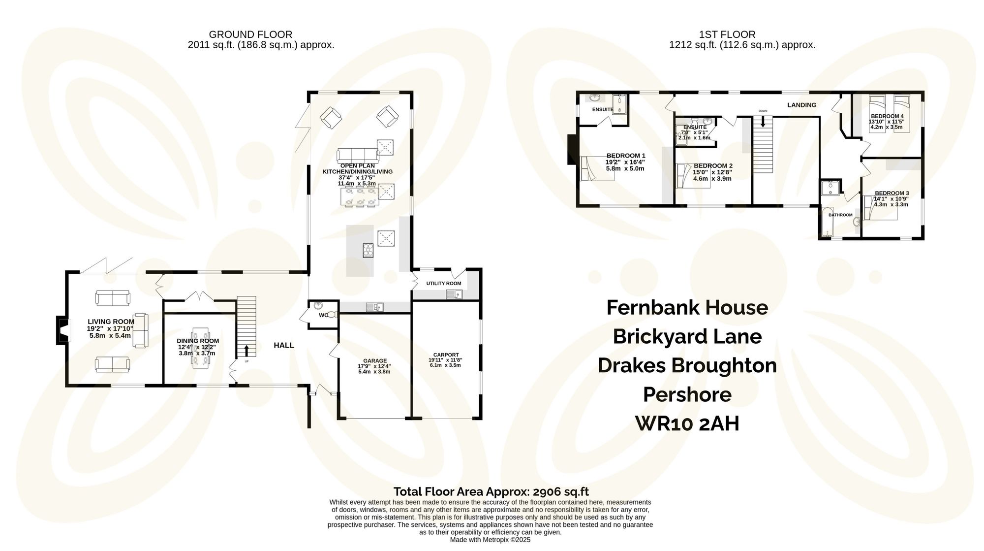 4 bed detached house for sale in Brickyard Lane, Drakes Broughton, WR10 - Property floorplan