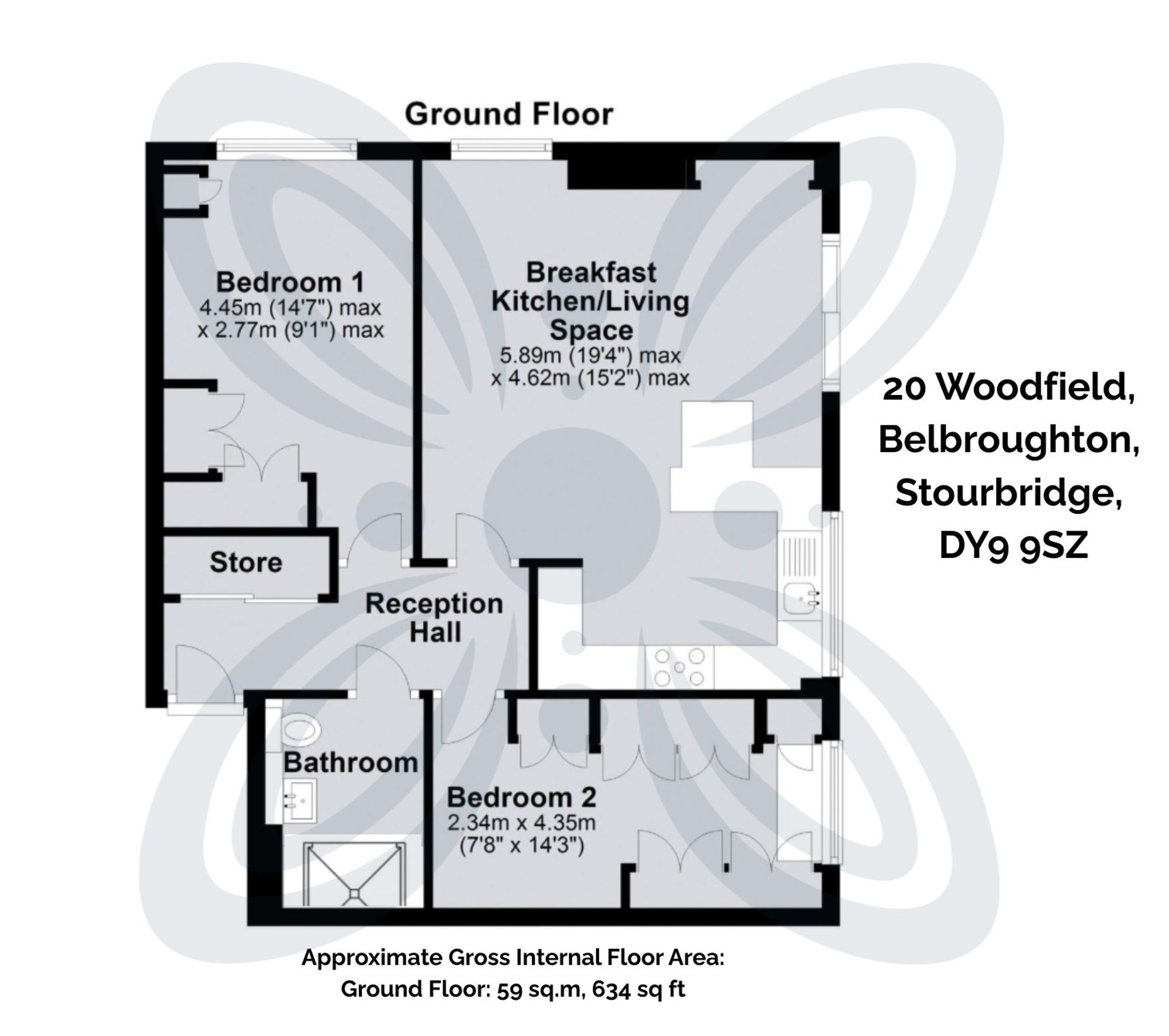 2 bed flat for sale in Woodfield, Belbroughton, DY9 - Property floorplan