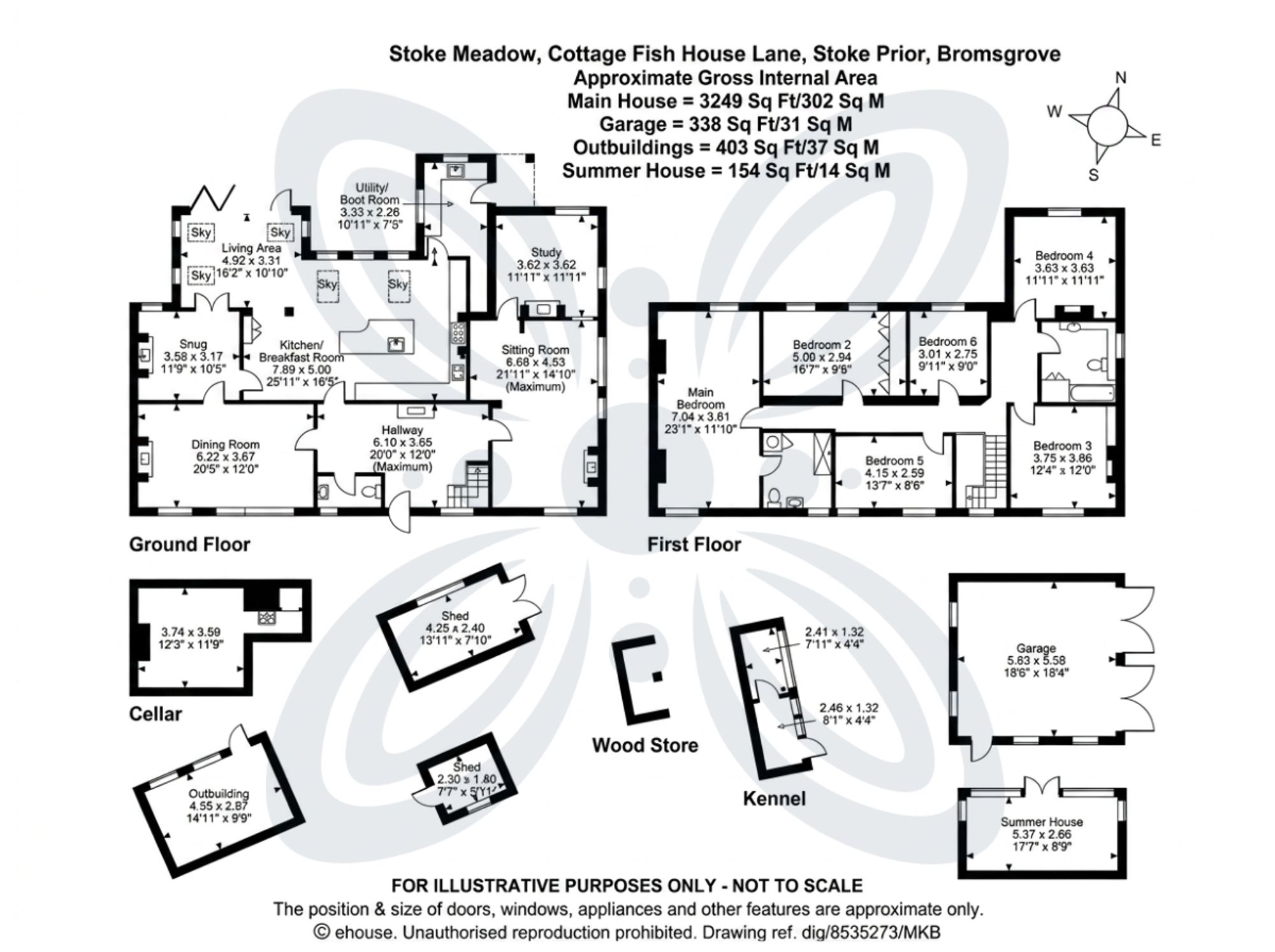 6 bed detached house for sale in Fish House Lane, Stoke Prior, B60 - Property floorplan