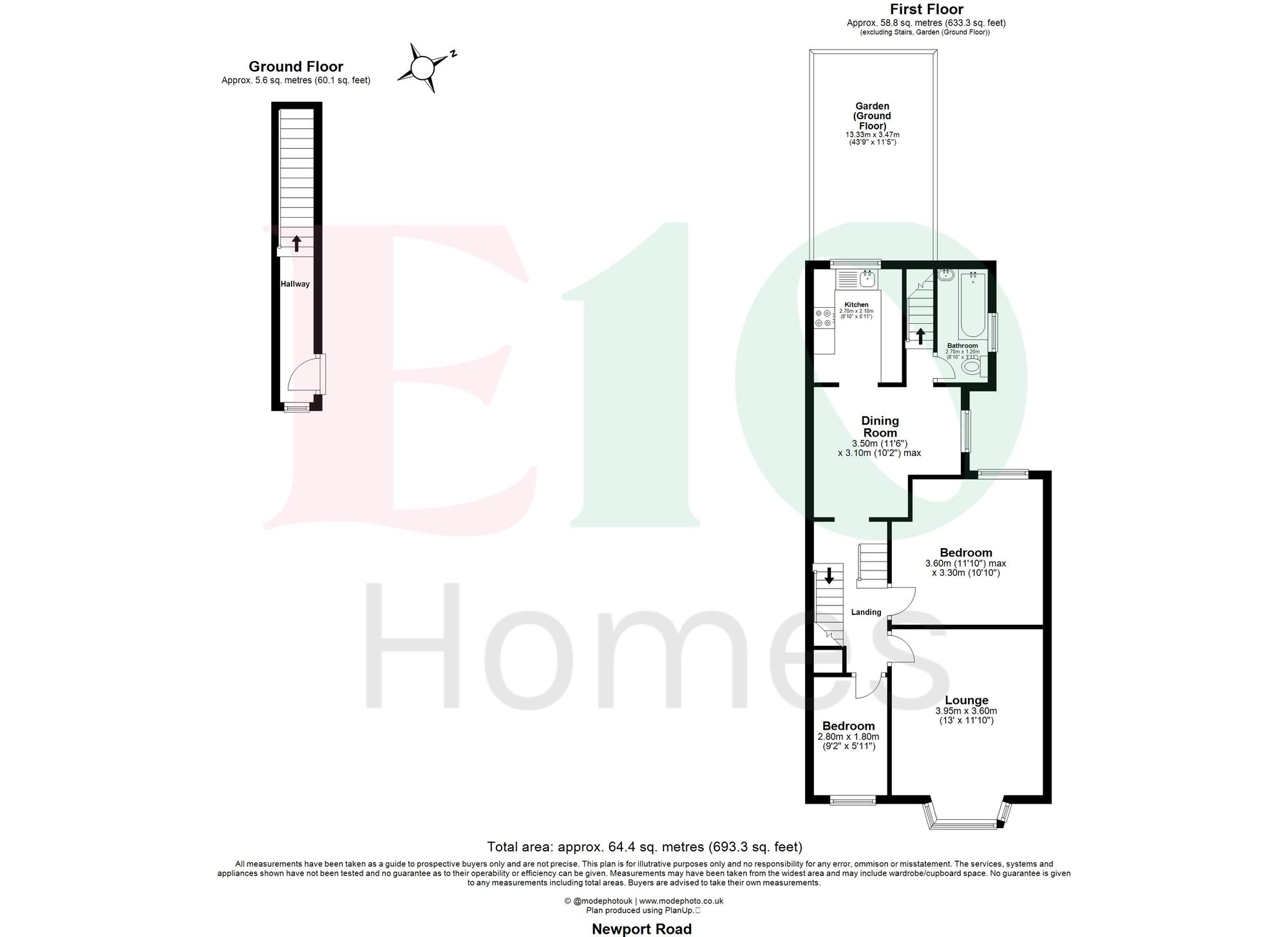 2 bed flat for sale in Newport Road, Leyton, E10 - Property floorplan