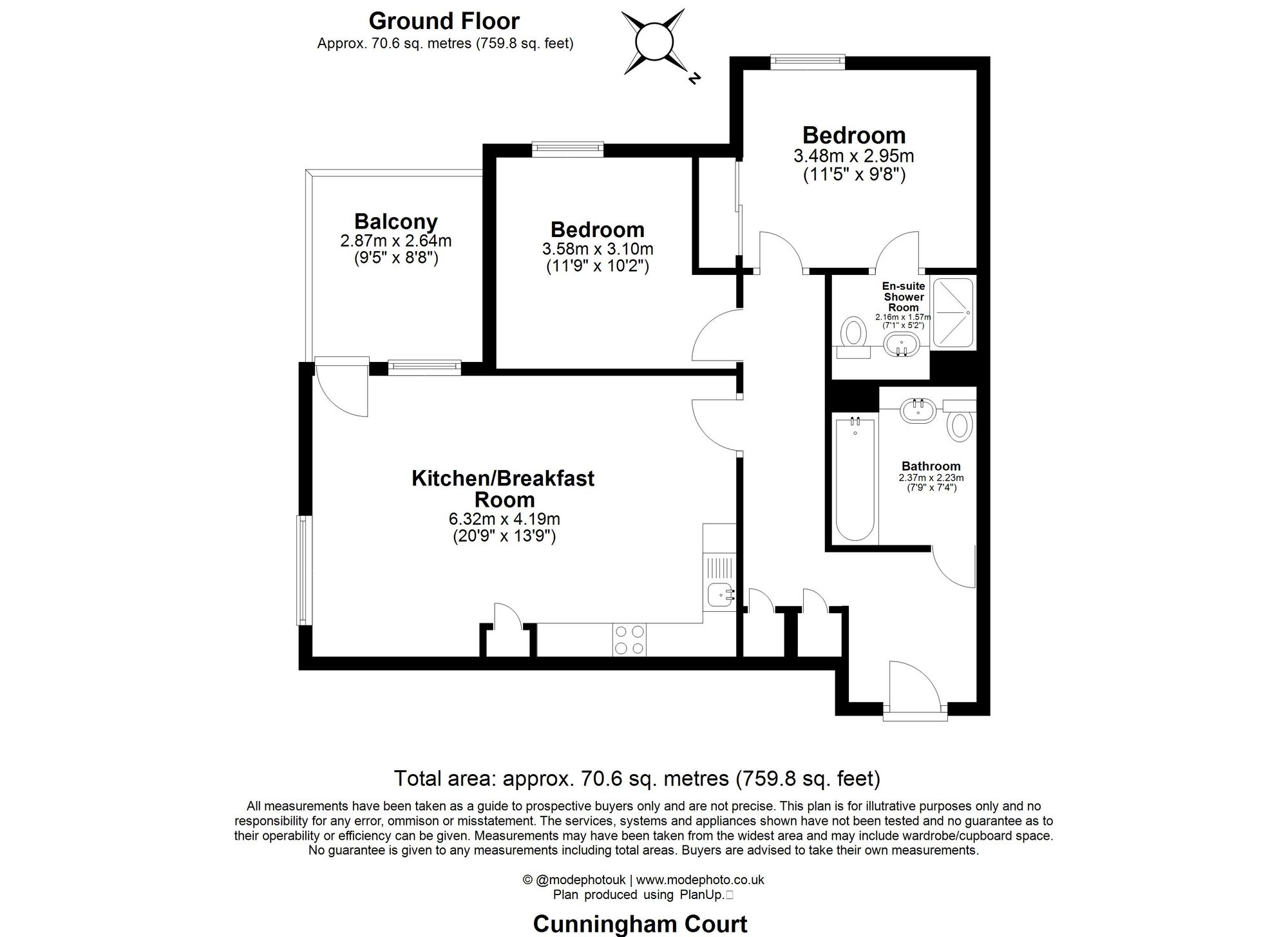 2 bed apartment for sale in Oliver Road, Cunningham Court, E10 - Property floorplan