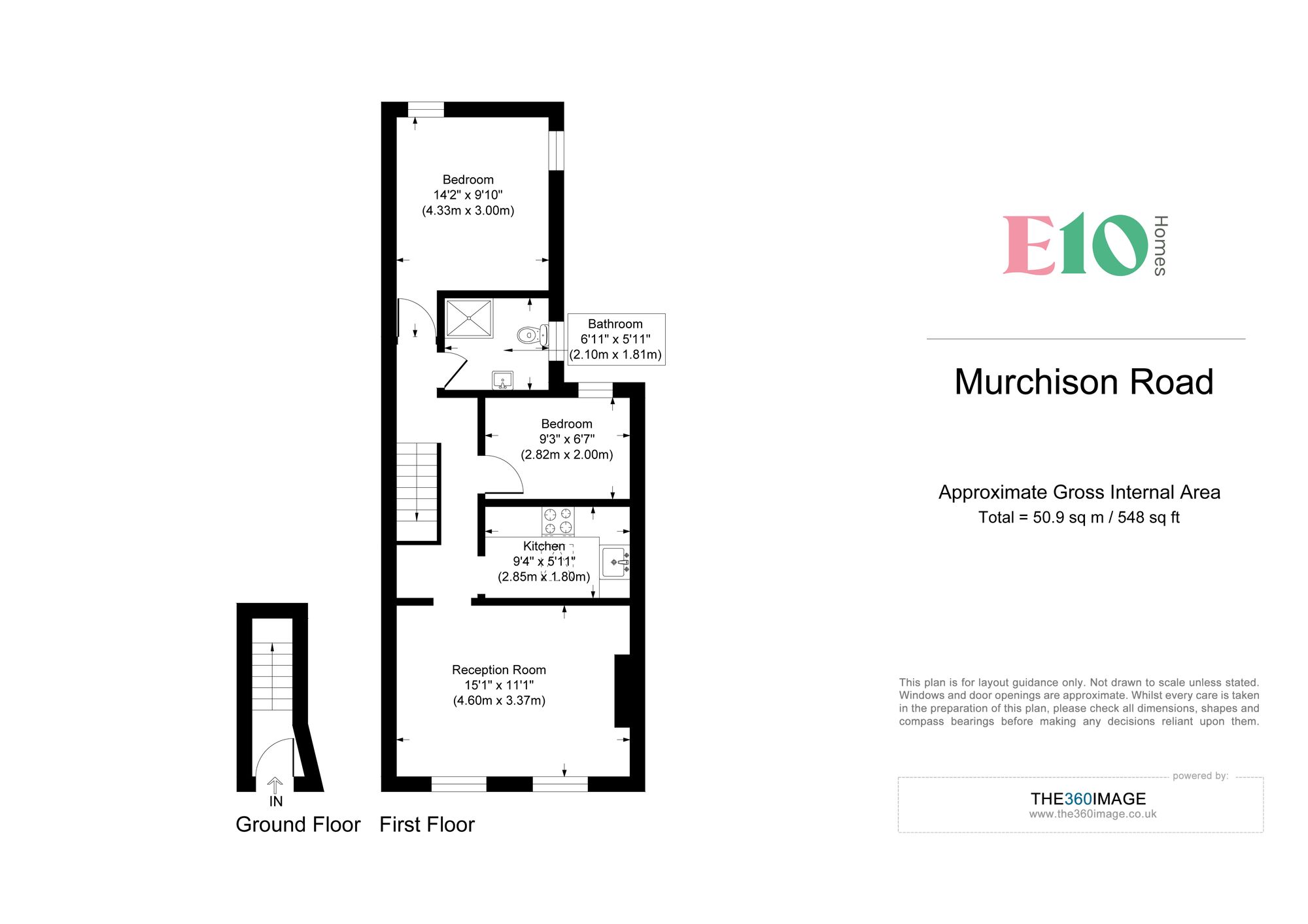 2 bed flat for sale in Murchison Road, Leyton, E10 - Property floorplan