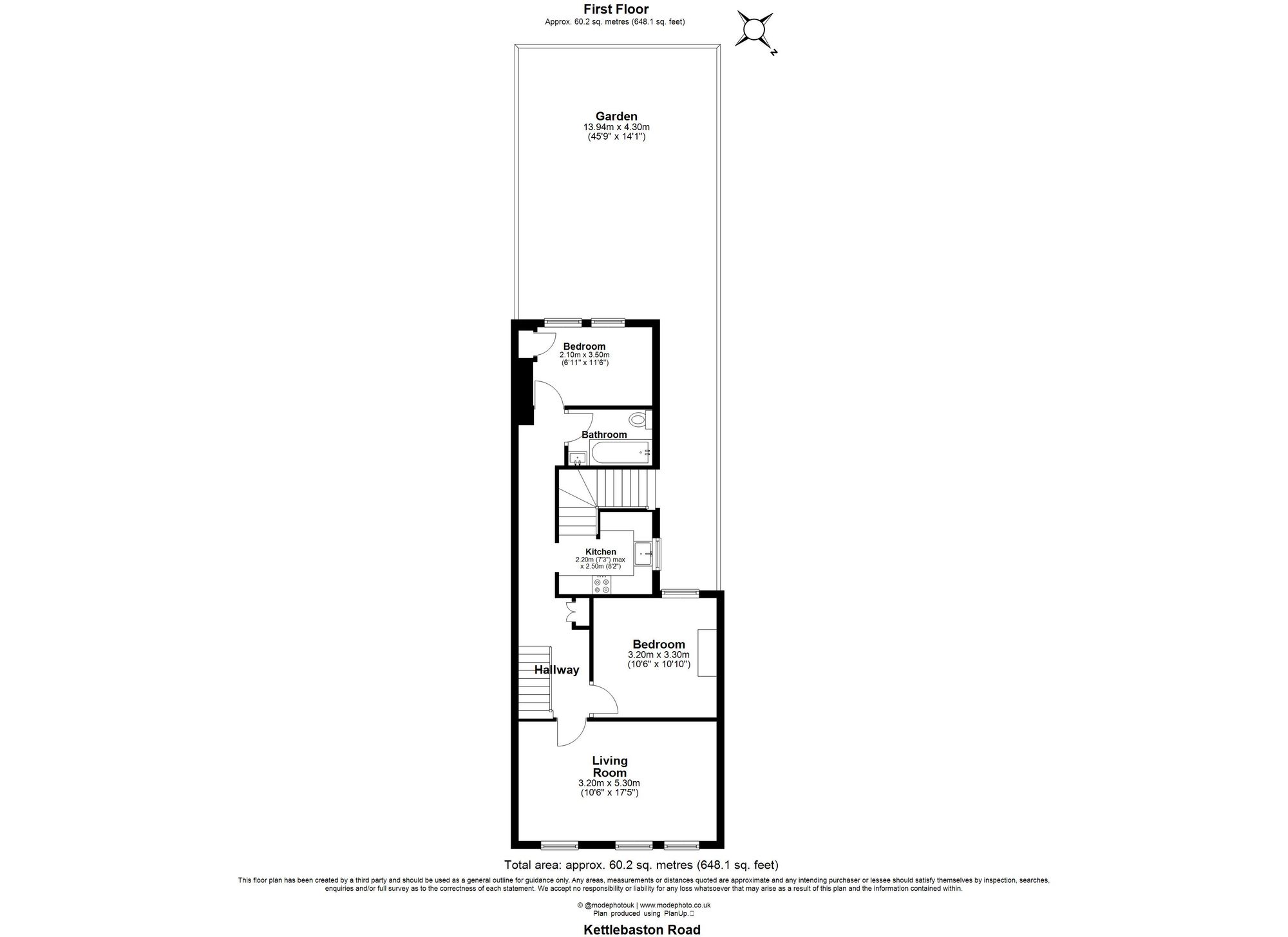 2 bed flat for sale in Kettlebaston Road, Leyton, E10 - Property floorplan