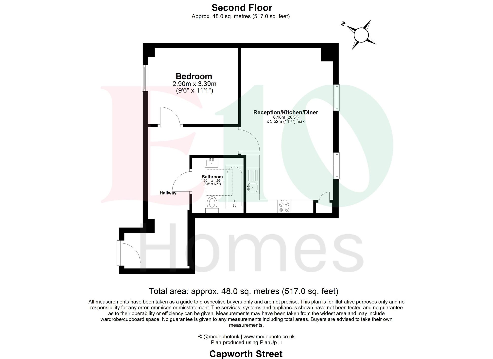 1 bed flat for sale in Lord Clyde Apartments, Capworth Street, Leyton, E10 - Property floorplan