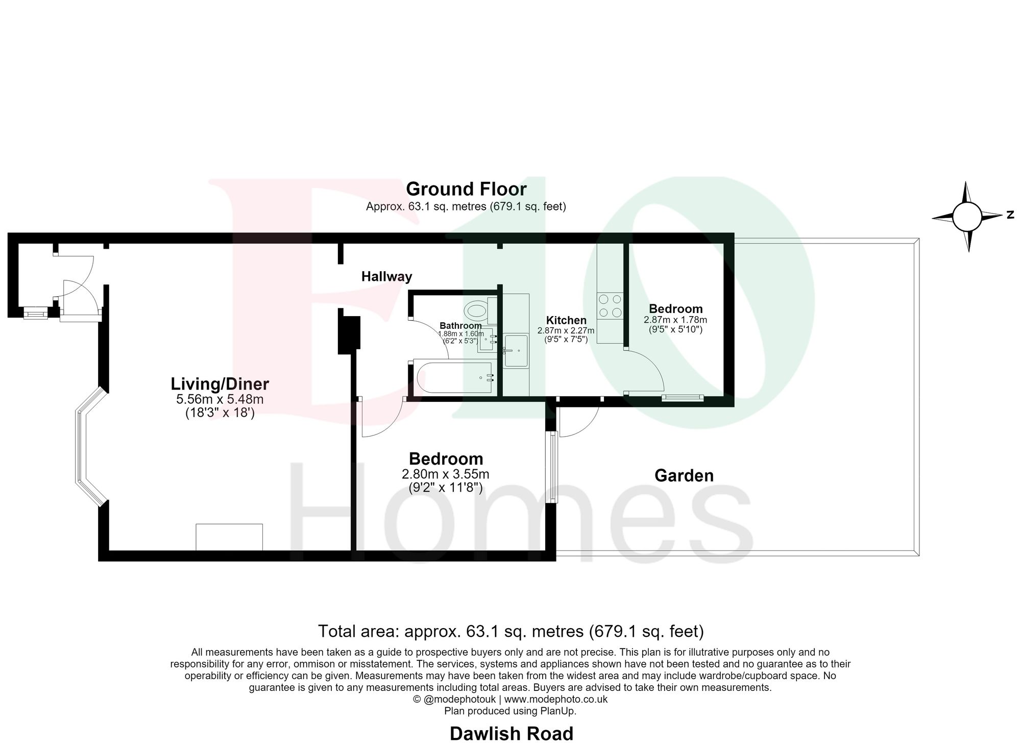 2 bed flat for sale in Dawlish Road, Leyton, E10 - Property floorplan