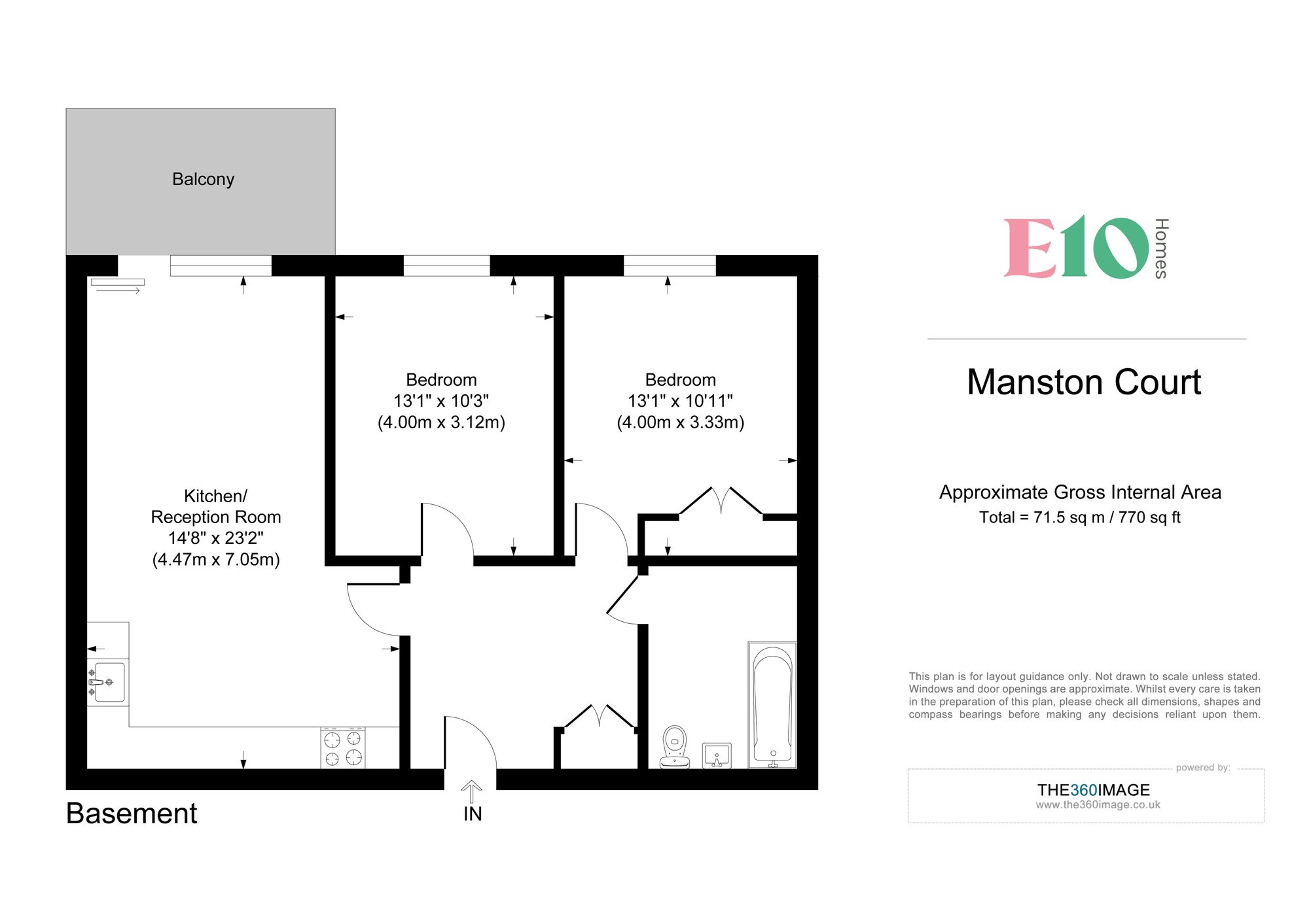 2 bed flat for sale in Manston Court, Walthamstow, E17 - Property floorplan