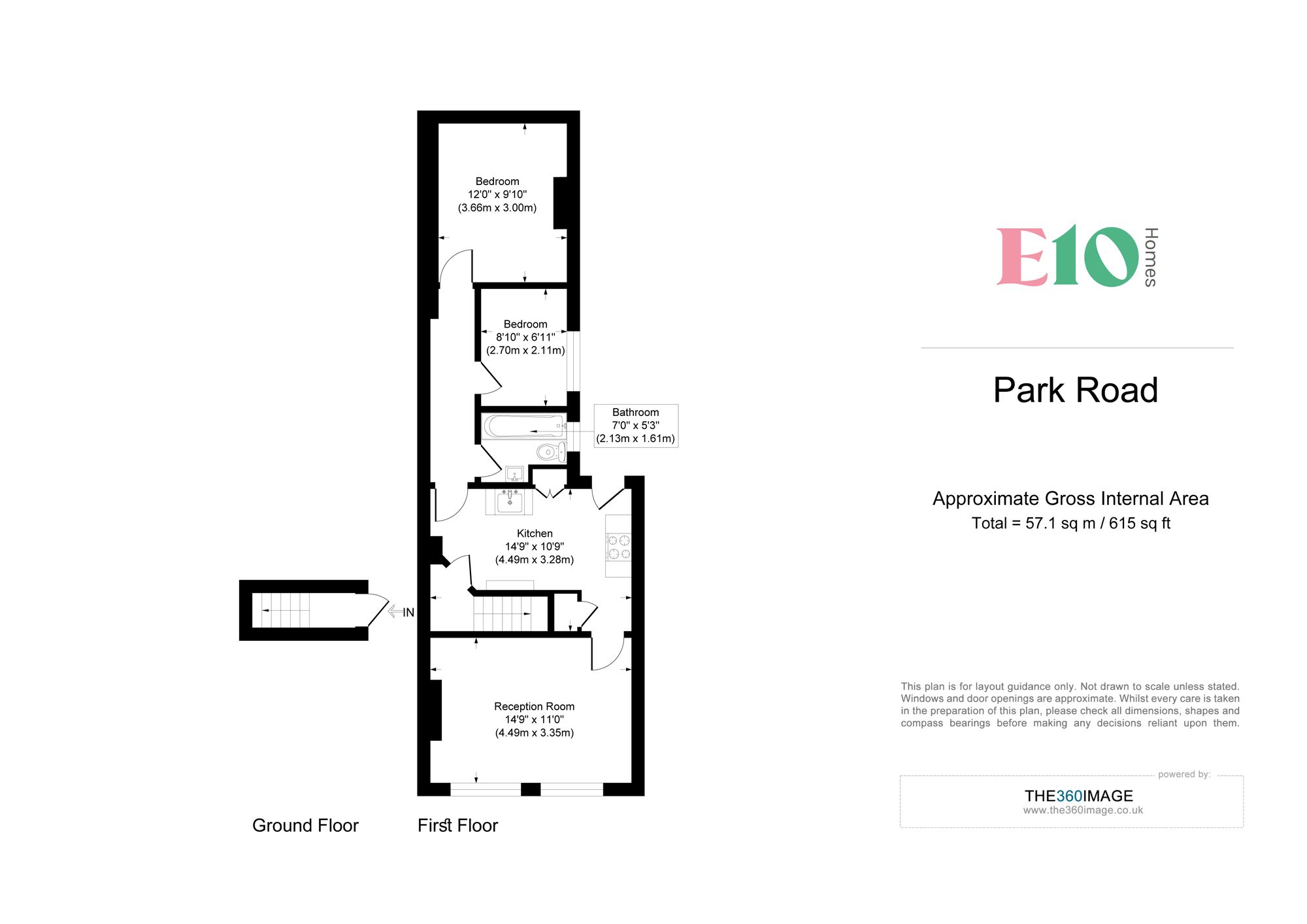 2 bed flat for sale in Park Road, Leyton, E10 - Property floorplan