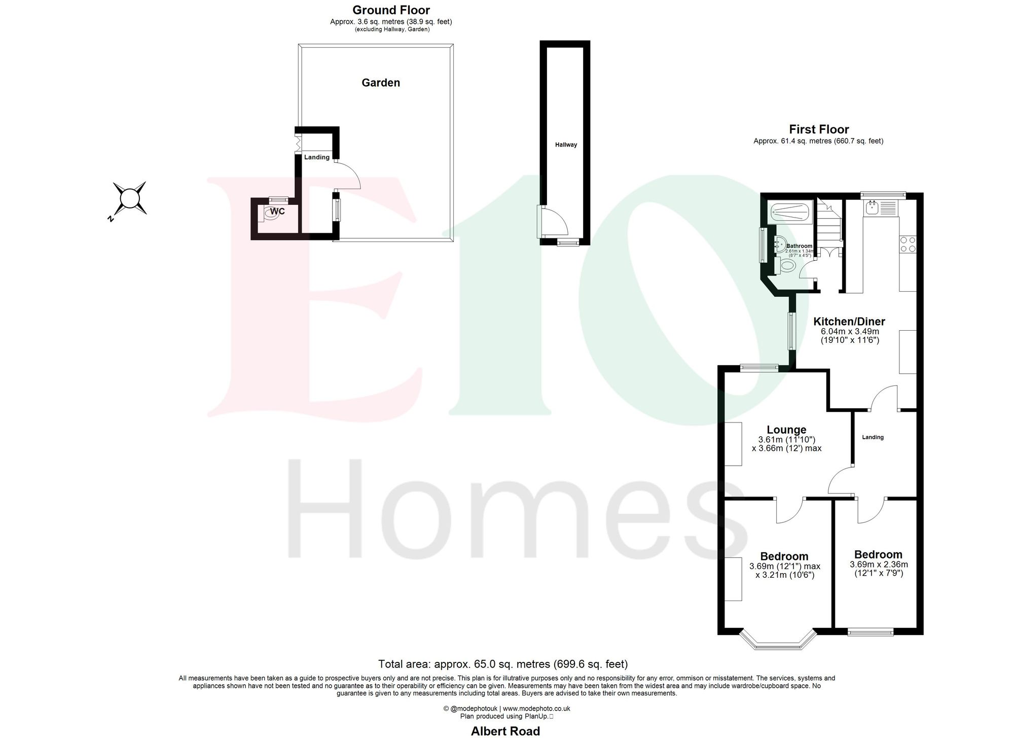 2 bed flat for sale in Albert Road, Leyton, E10 - Property floorplan
