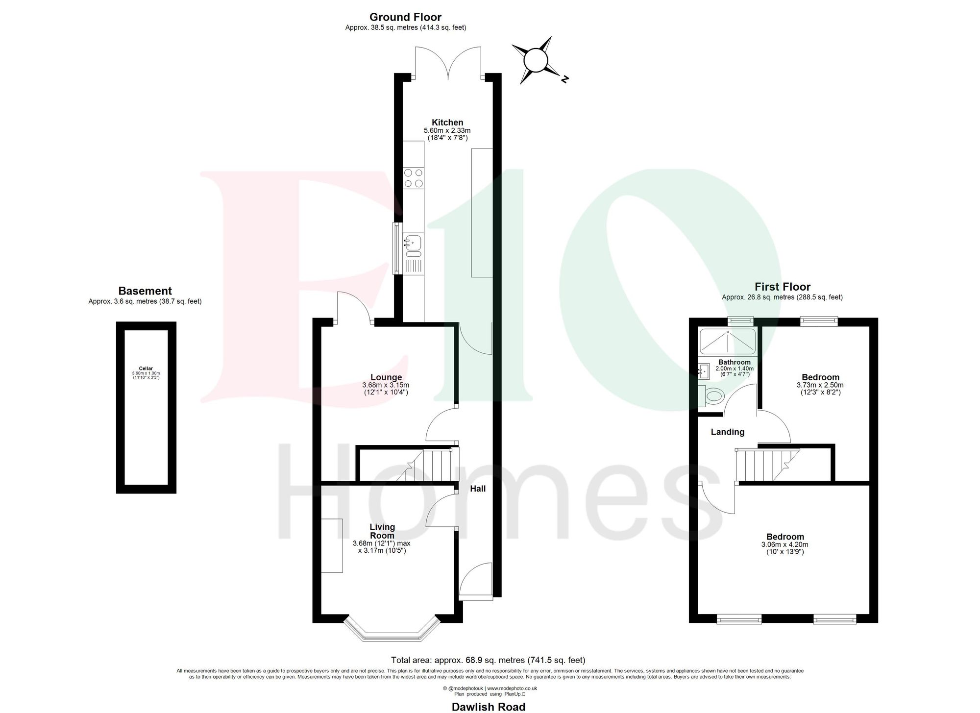 2 bed mid-terraced house for sale in Dawlish Road, Leyton, E10 - Property floorplan