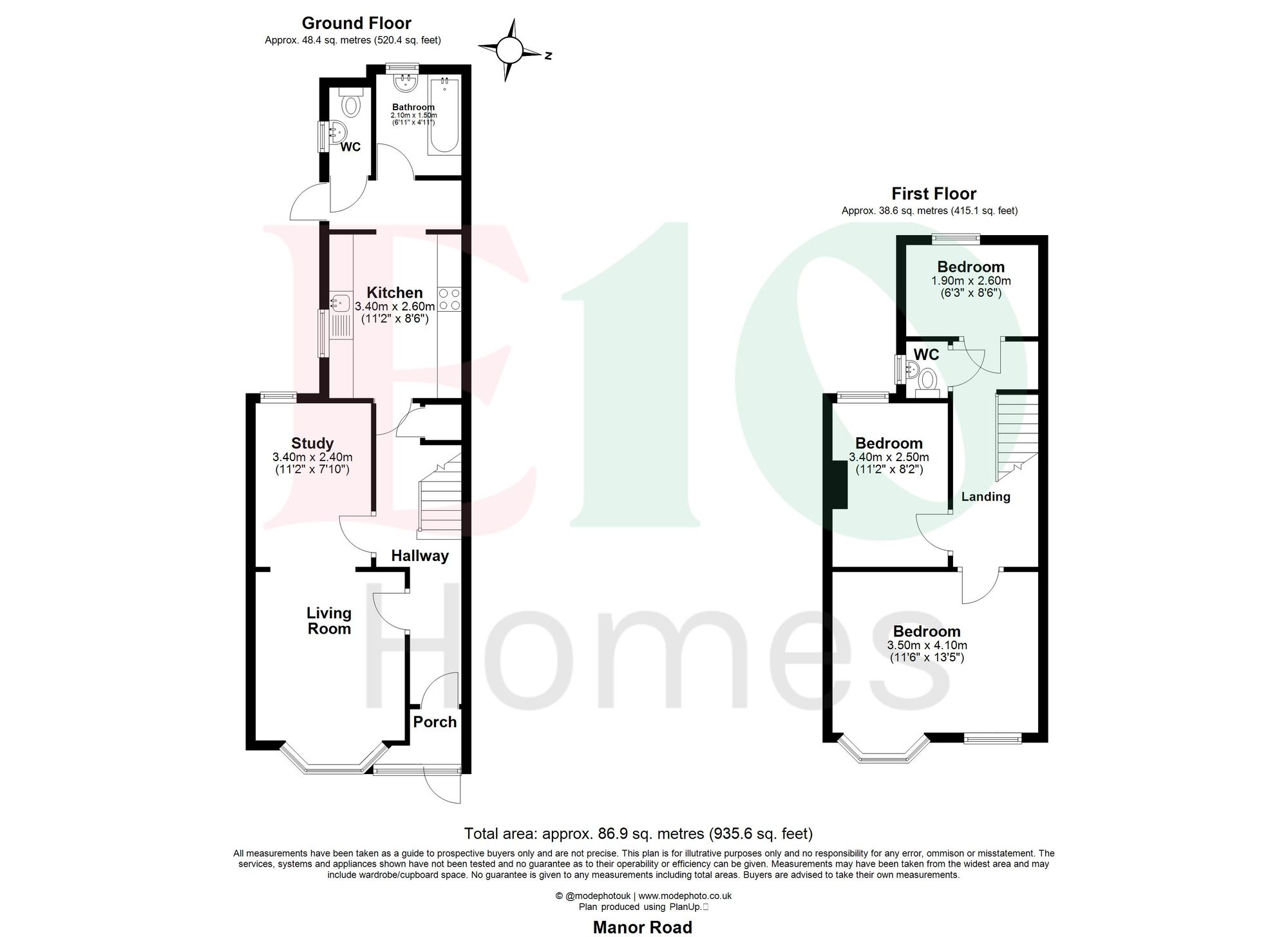 3 bed mid-terraced house for sale in Manor Road, Leyton, E10 - Property floorplan