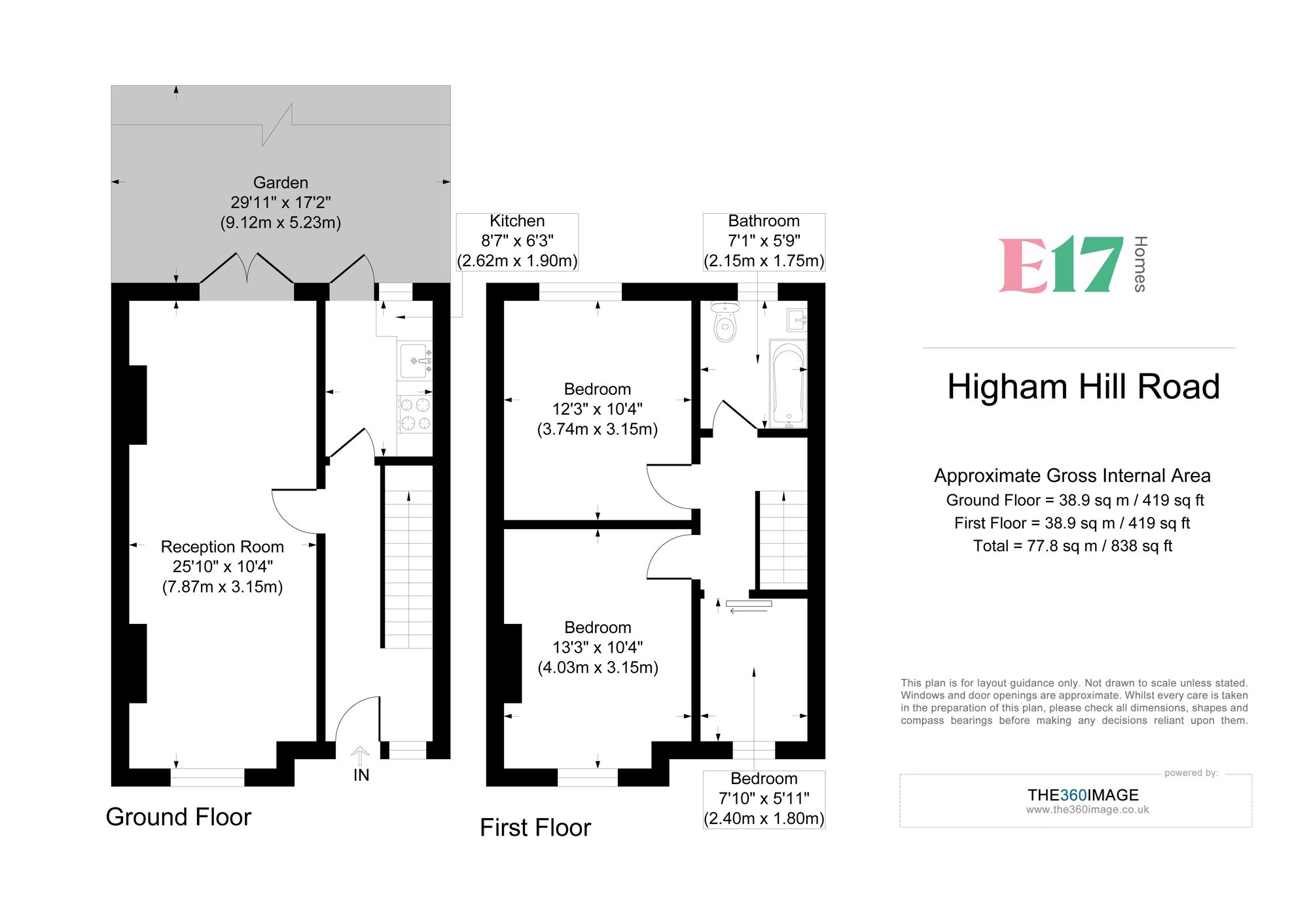 3 bed terraced house for sale in Higham Hill Road, London, E17 - Property floorplan