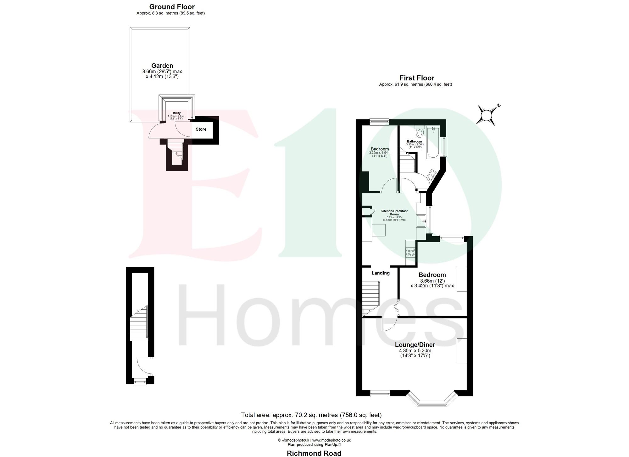 2 bed flat for sale in Richmond Road, London, E11 - Property floorplan