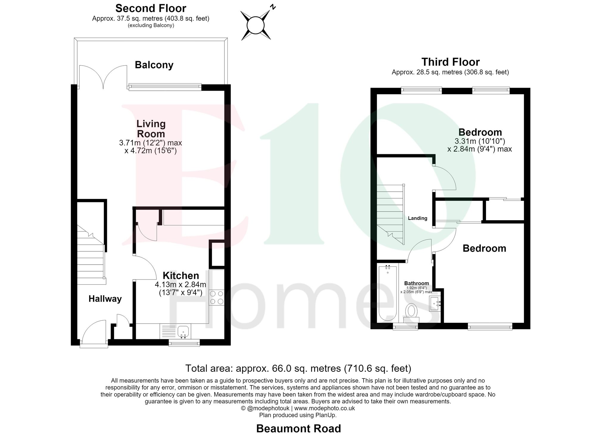 2 bed flat for sale in Beaumont Road, Ayerst Court, Leyton, E10 - Property floorplan