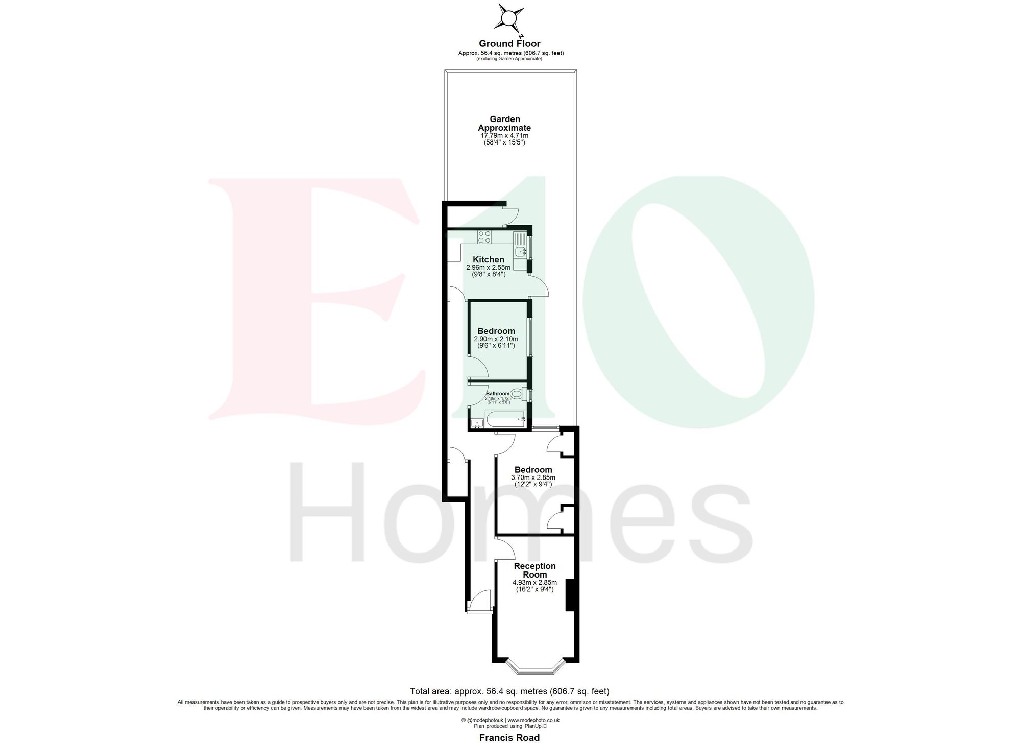 2 bed flat for sale in Francis Road, Leyton, E10 - Property floorplan
