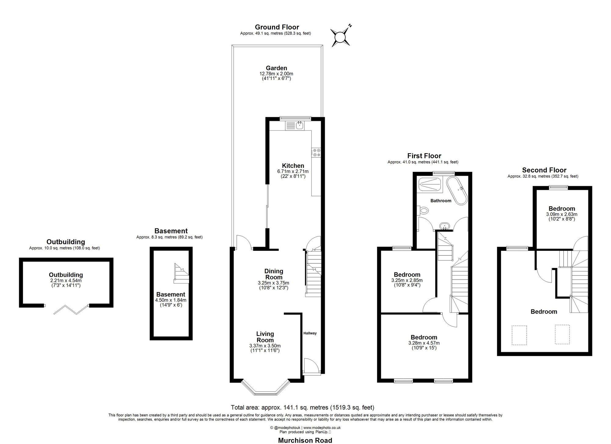 4 bed mid-terraced house for sale in Murchison Road, London, E10 - Property floorplan