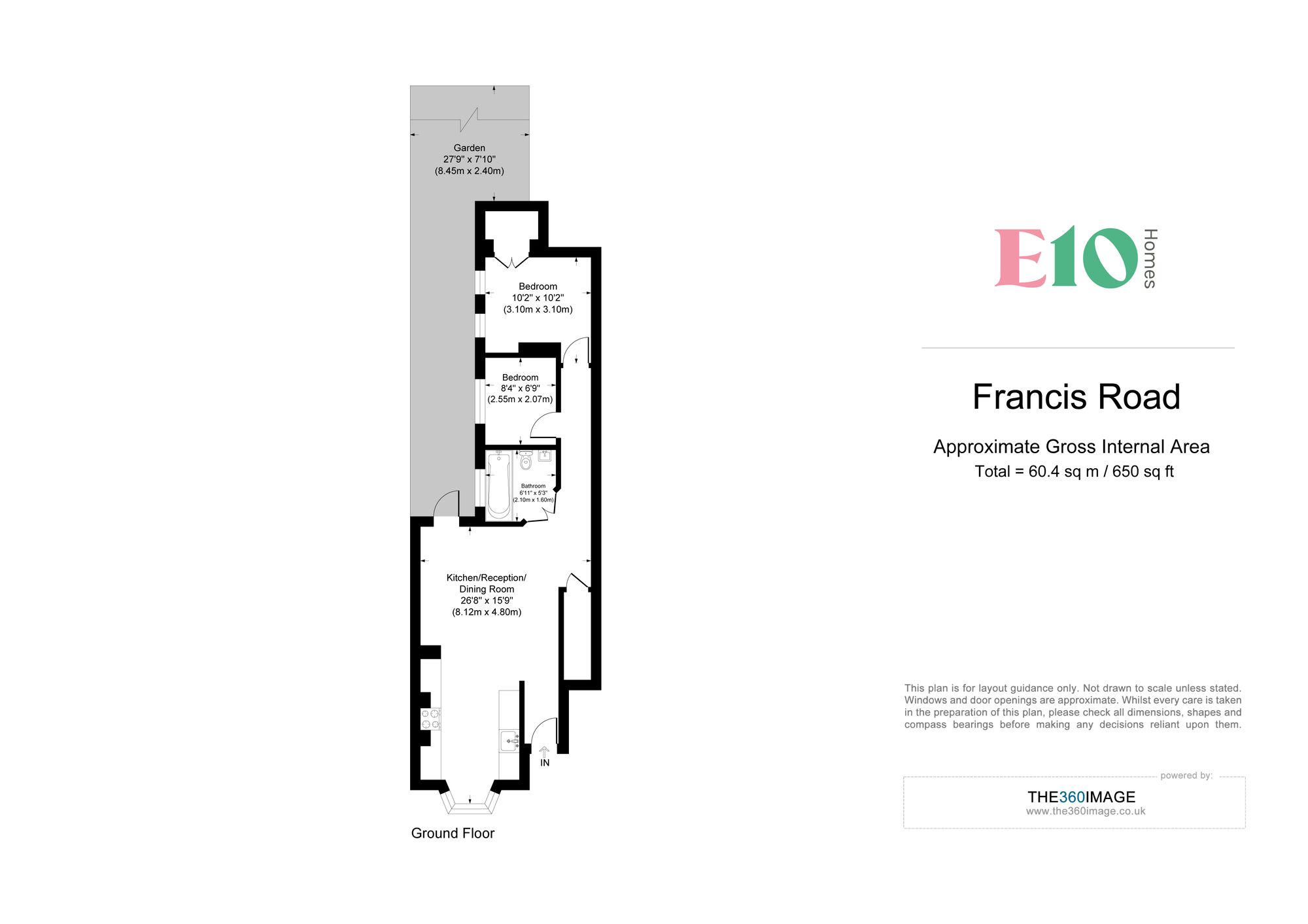 2 bed flat for sale in Francis Road, Leyton, E10 - Property floorplan