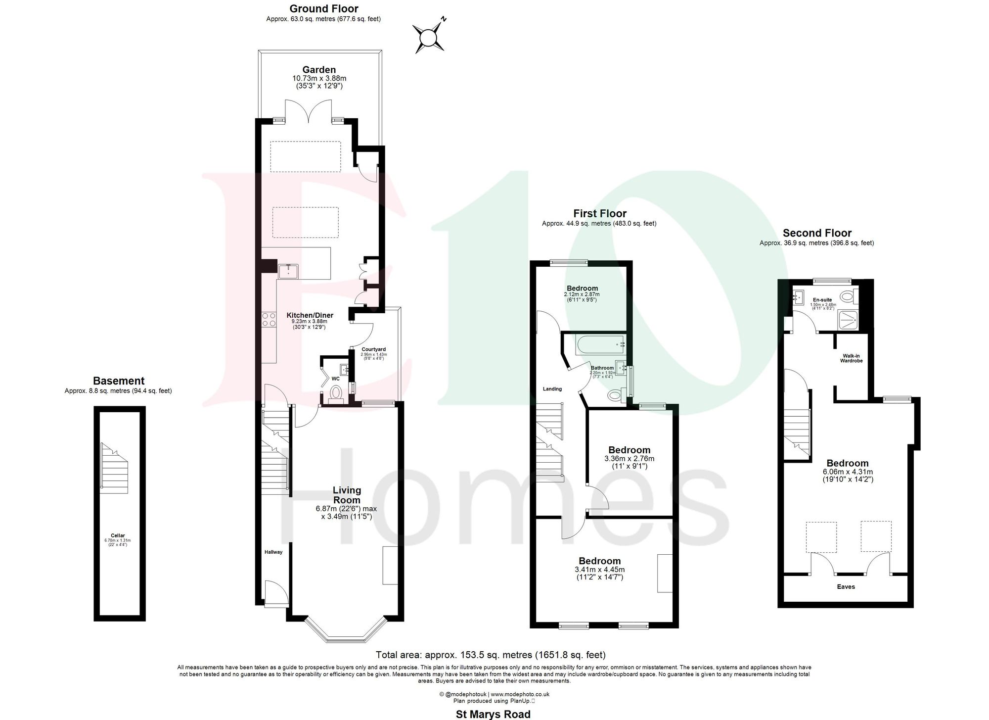 4 bed mid-terraced house for sale in St. Marys Road, Leyton, E10 - Property floorplan