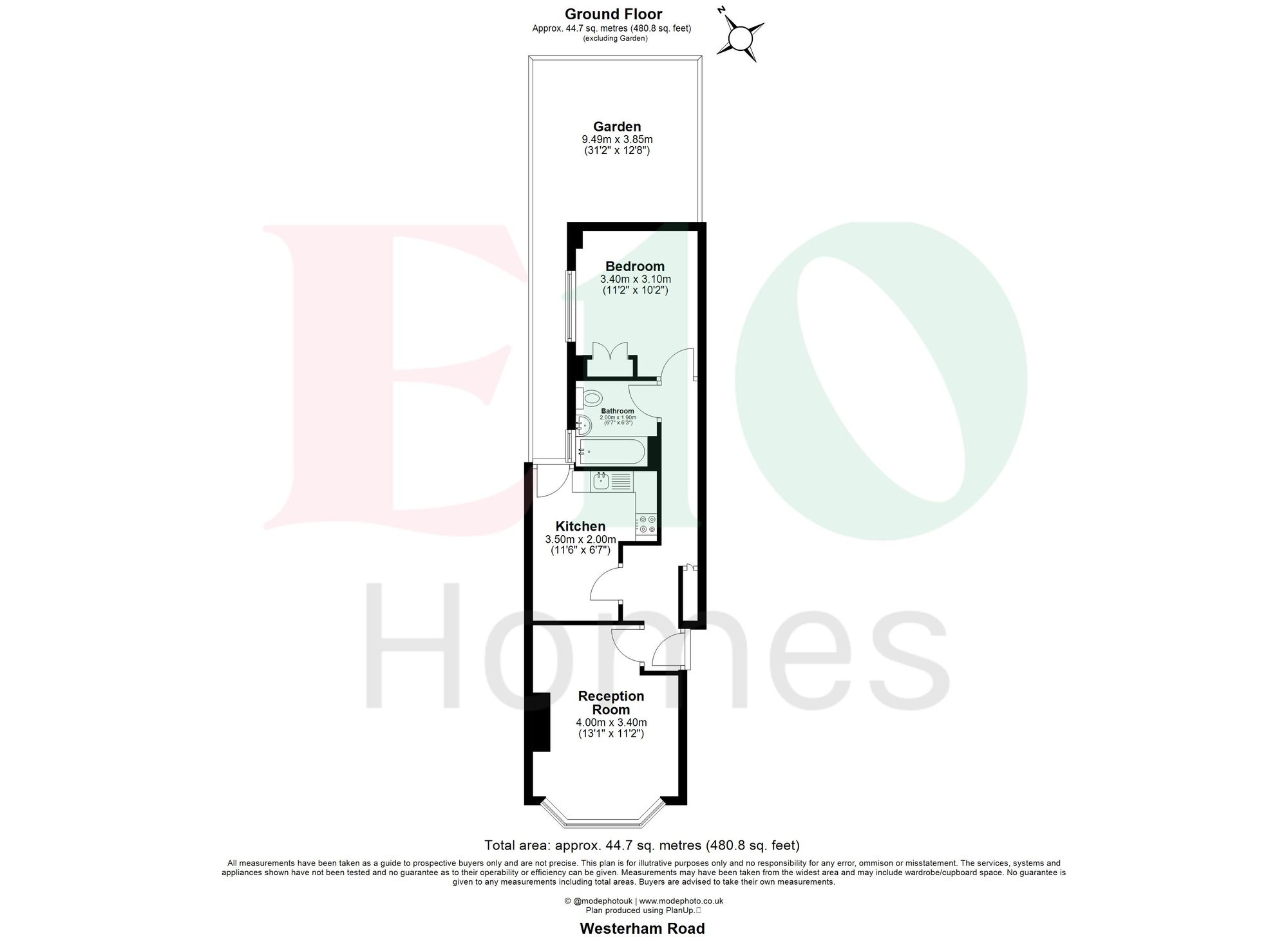 1 bed flat for sale in Westerham Road, Leyton, E10 - Property floorplan