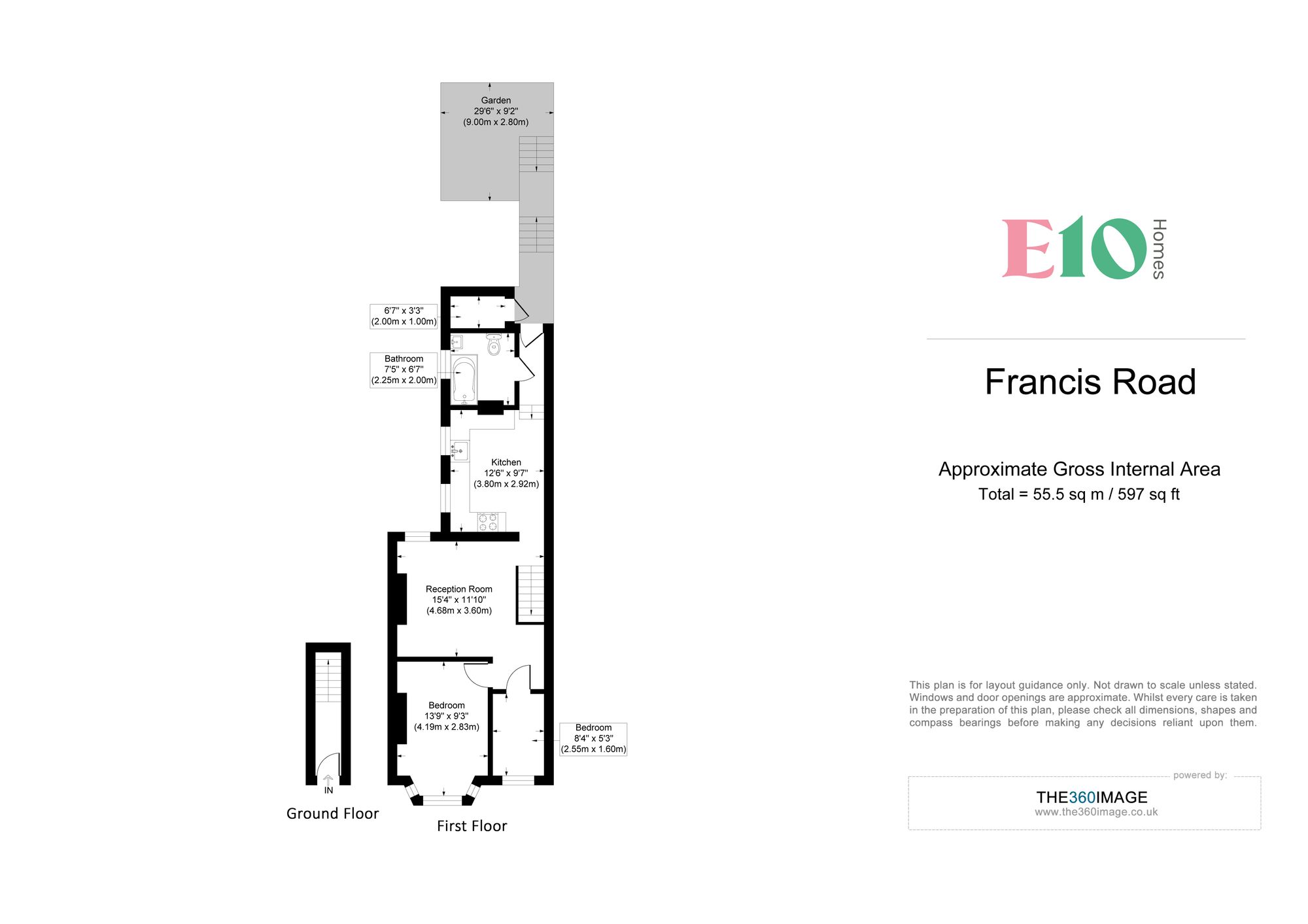 2 bed flat for sale in Francis Road, Leyton, E10 - Property floorplan