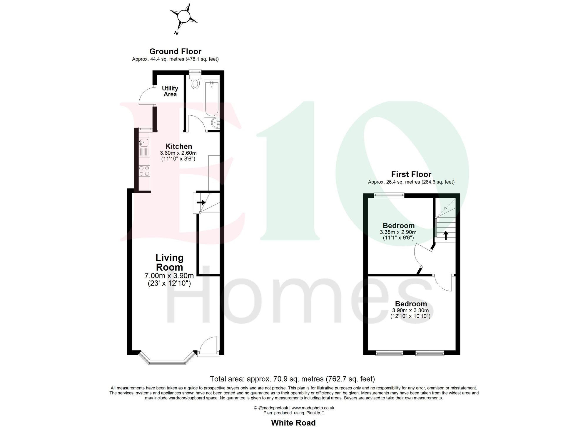 2 bed terraced house for sale in White Road, Stratford, E15 - Property floorplan