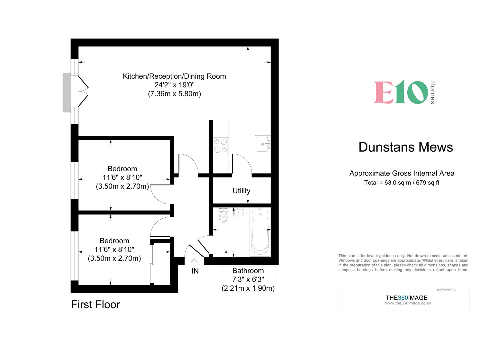 2 bed flat for sale in St. Dunstans Mews, London, E1 - Property floorplan