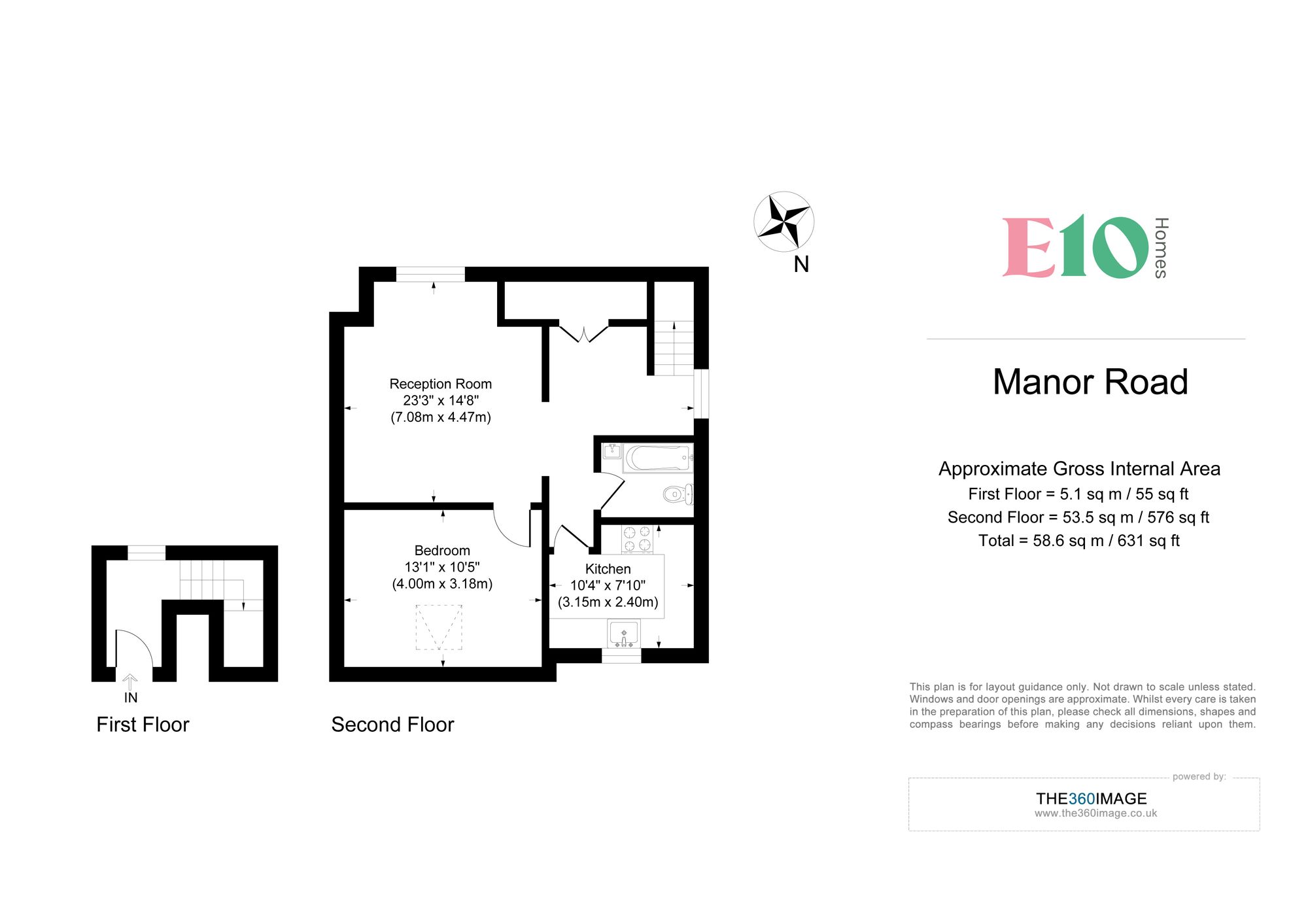 1 bed flat to rent in Manor Road, Leyton, E10 - Property floorplan